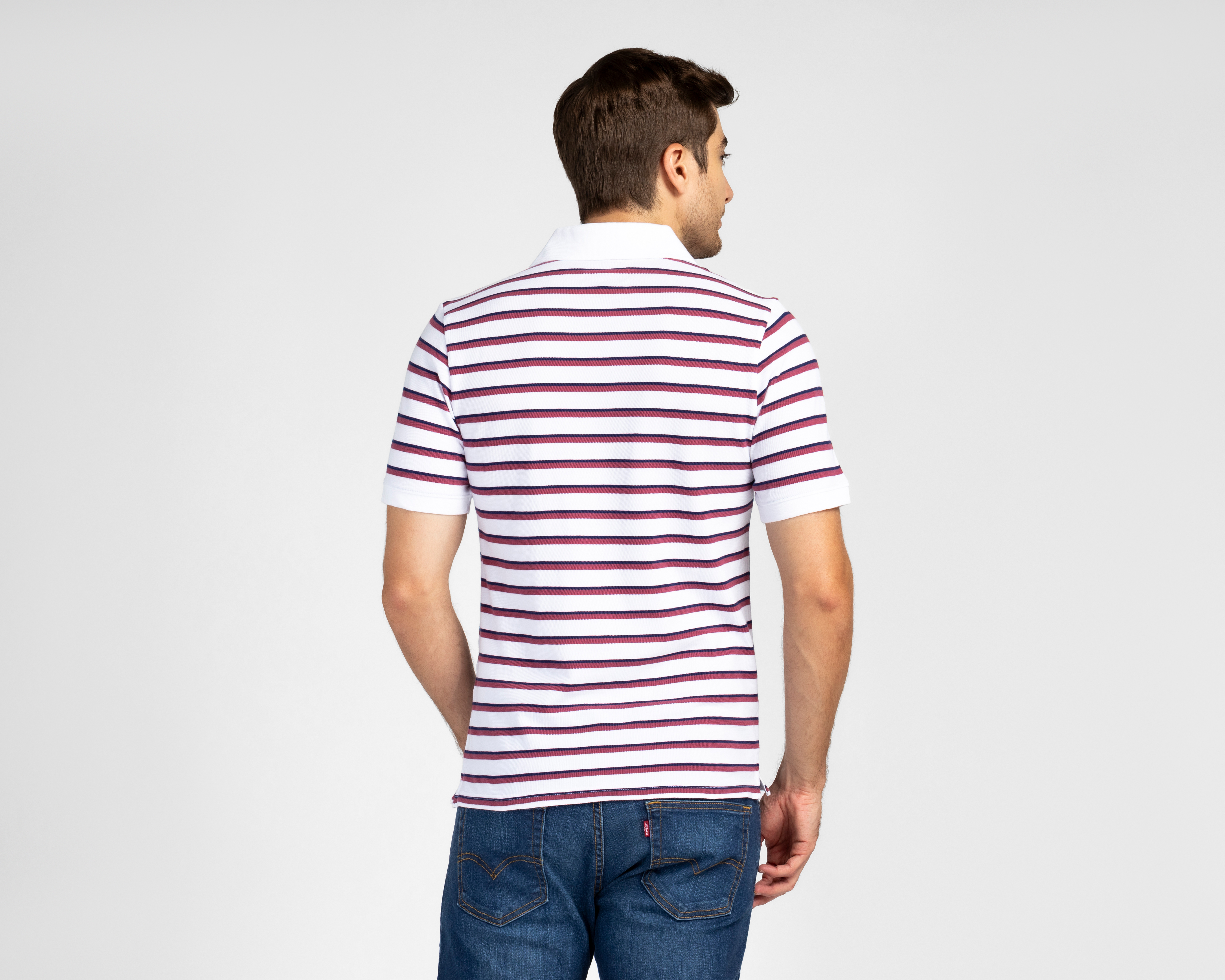 Foto 3 pulgar | Foto 2 | Playera Polo Dockers Blanca para Hombre