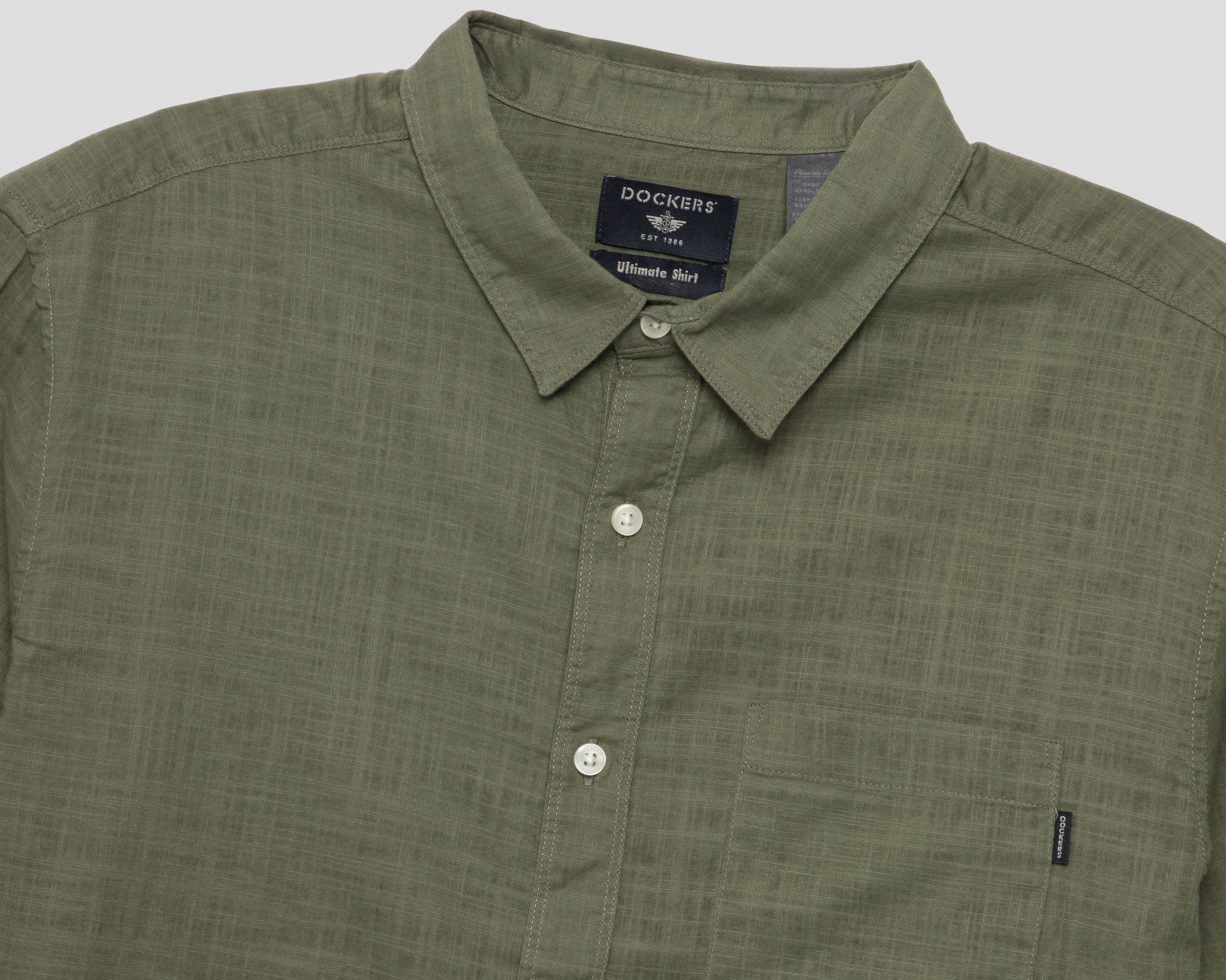 Foto 4 pulgar | Foto 3 | Camisa de Vestir de Algodón Dockers Manga Larga Cuello Americano para Hombre