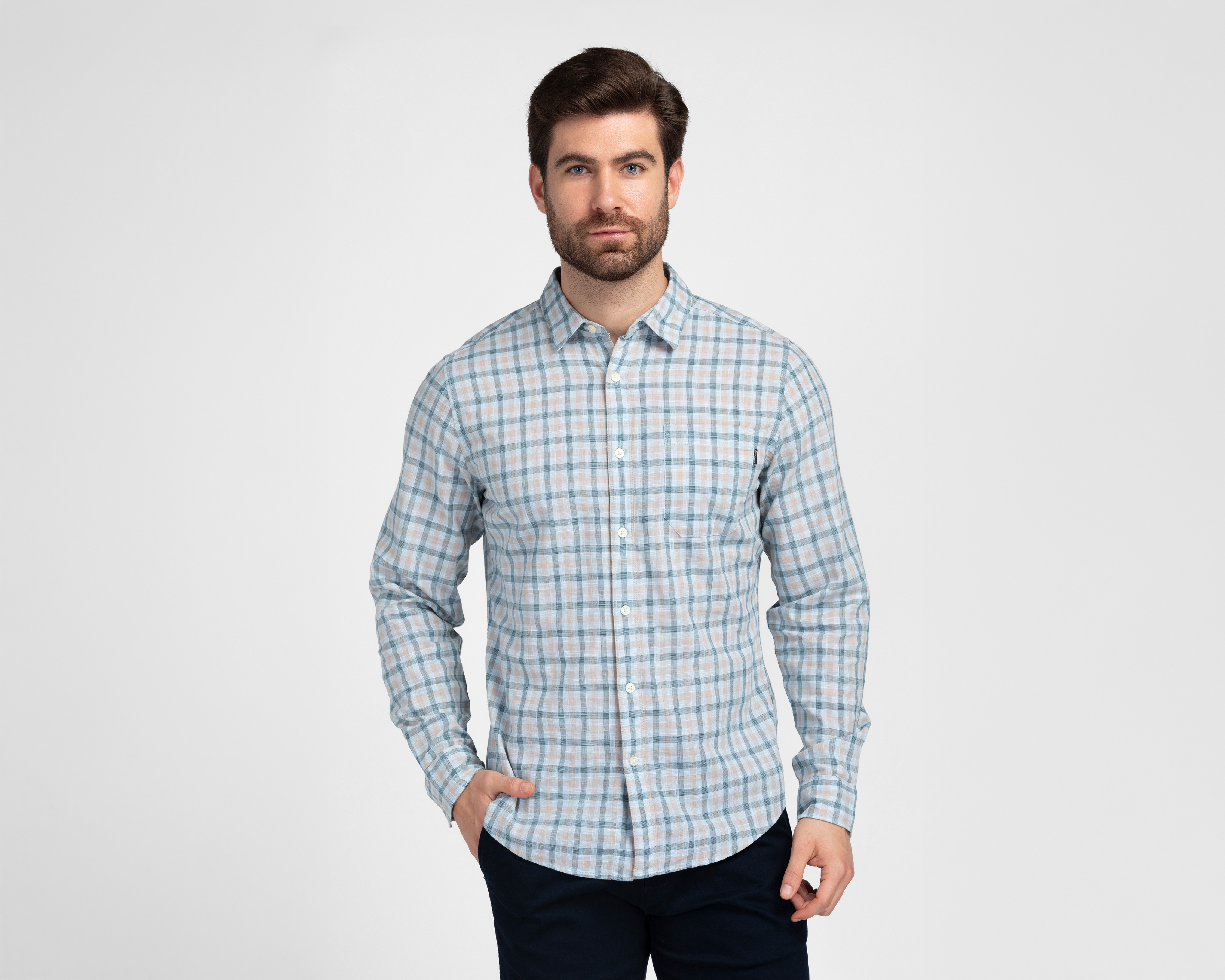 Camisa Casual de Algodón Dockers  Slim a Cuadros para Hombre