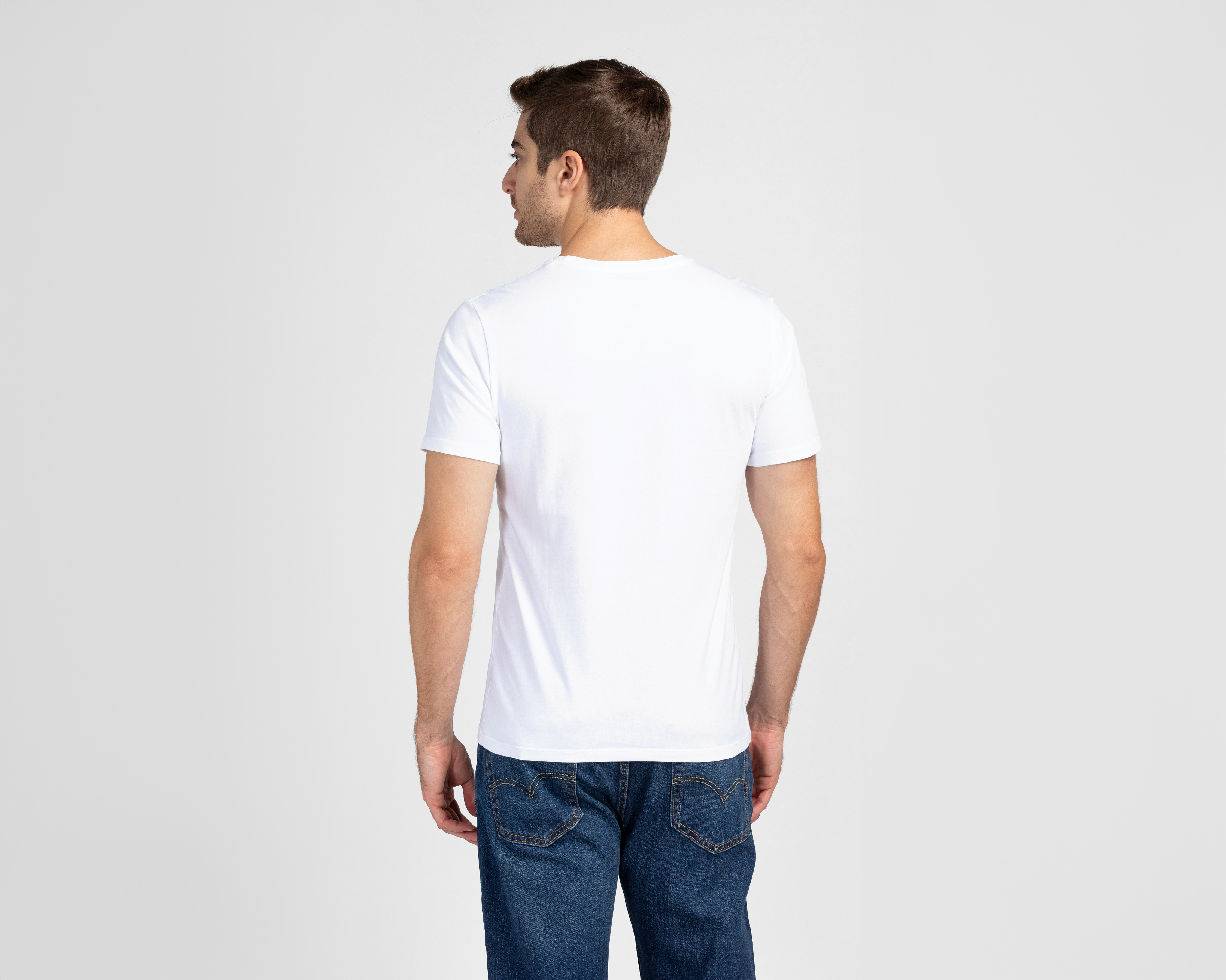 Foto 3 pulgar | Foto 2 | Playera de Cuello Redondo Blanca Dockers para Hombre