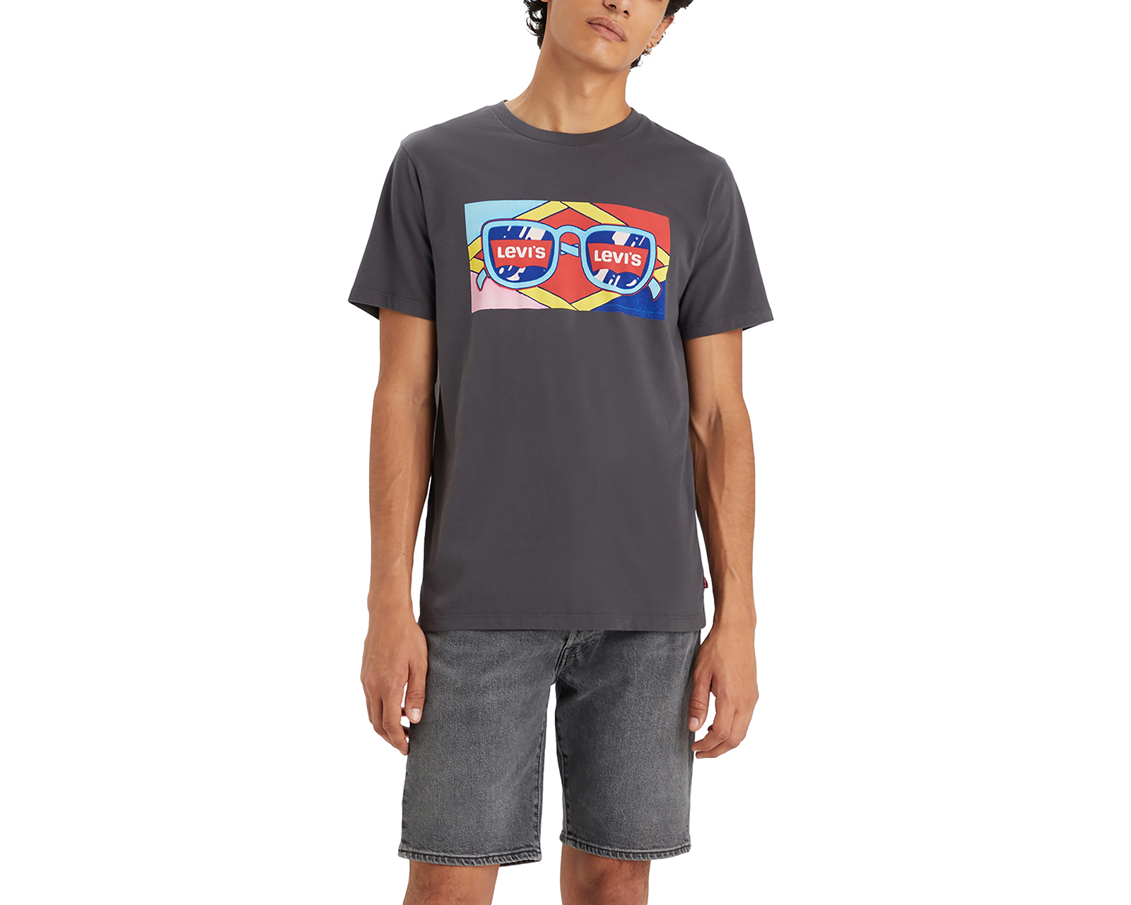 Foto 2 pulgar | Foto 1 | Playera Casual Levi's Negra Cuello Redondo para Hombre
