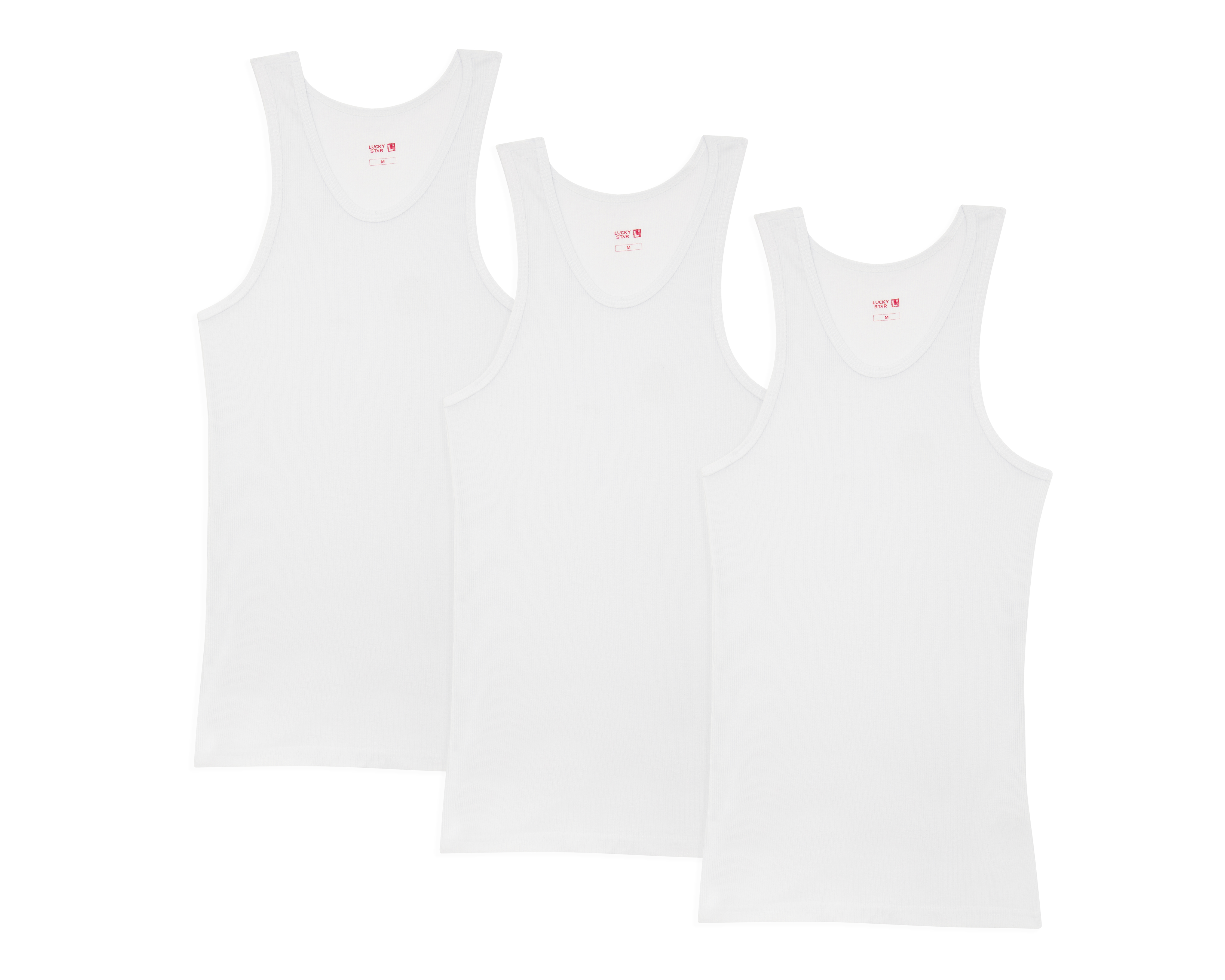 Camiseta Interior Cuello Redondo Lucky Star para Hombre 3 Piezas