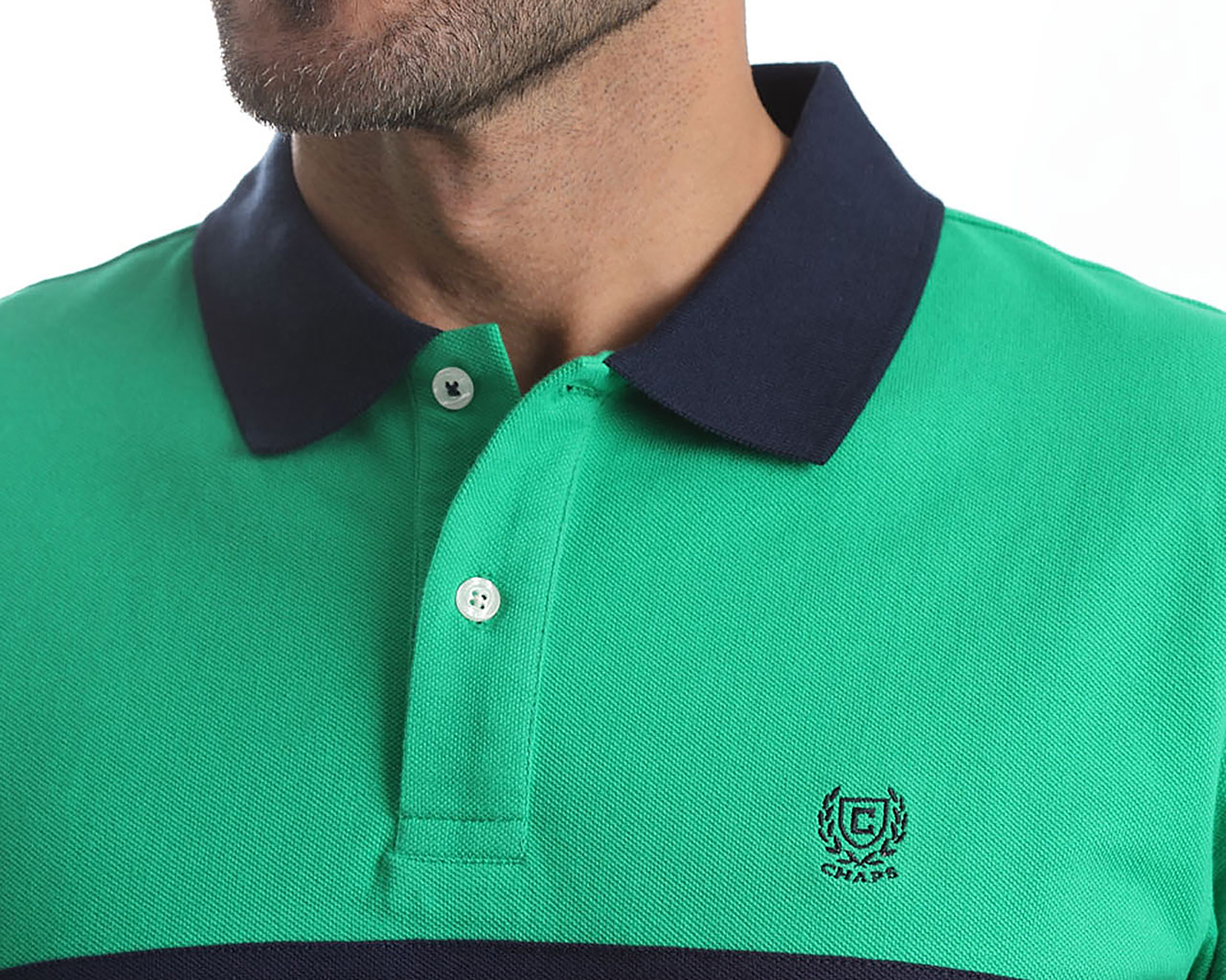 Foto 5 pulgar | Foto 4 | Playera Polo Chaps Manga Corta Verde para Hombre