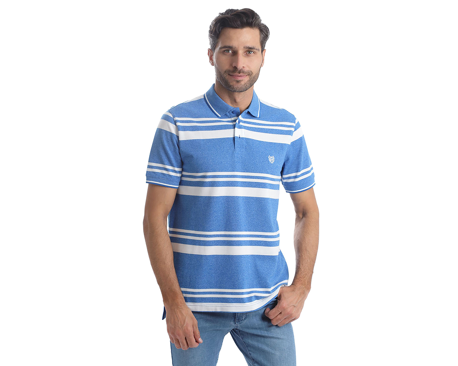 Foto 2 pulgar | Foto 1 | Playera Polo Chaps Azul para Hombre