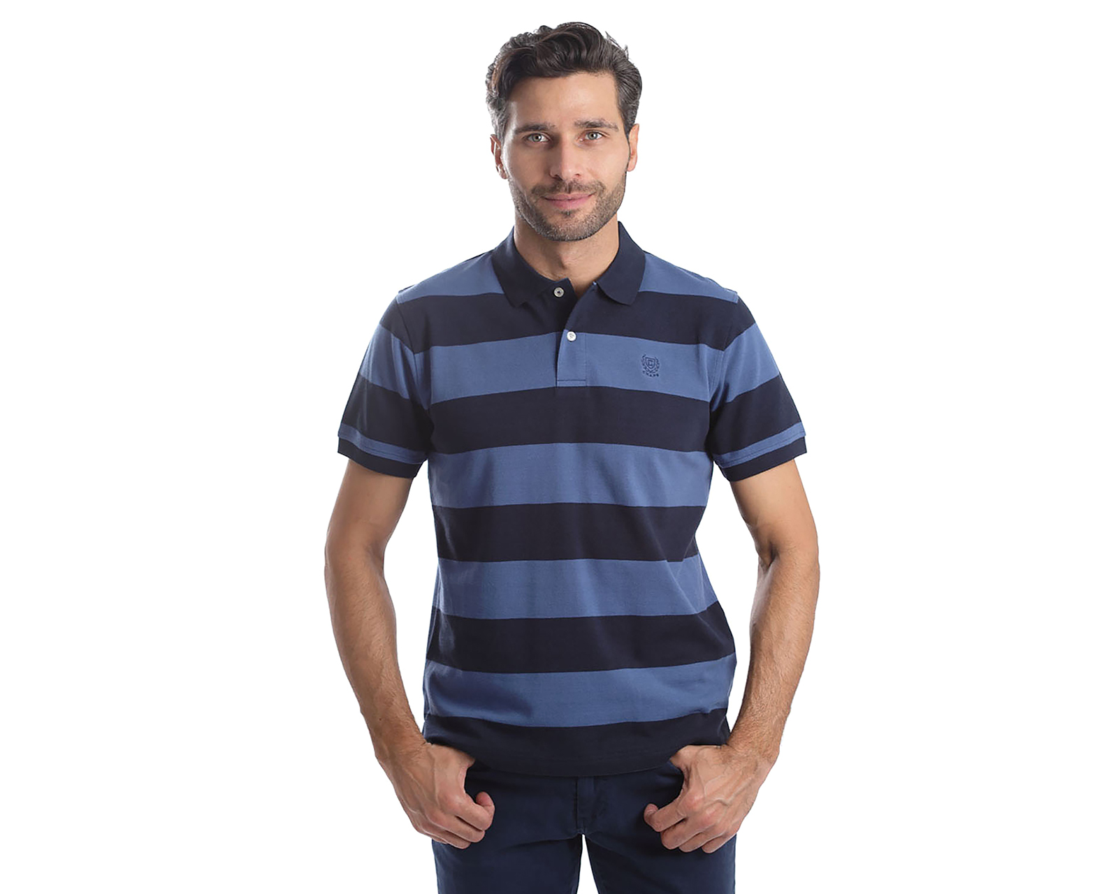 Foto 2 pulgar | Foto 1 | Playera Polo Chaps Azul para Hombre