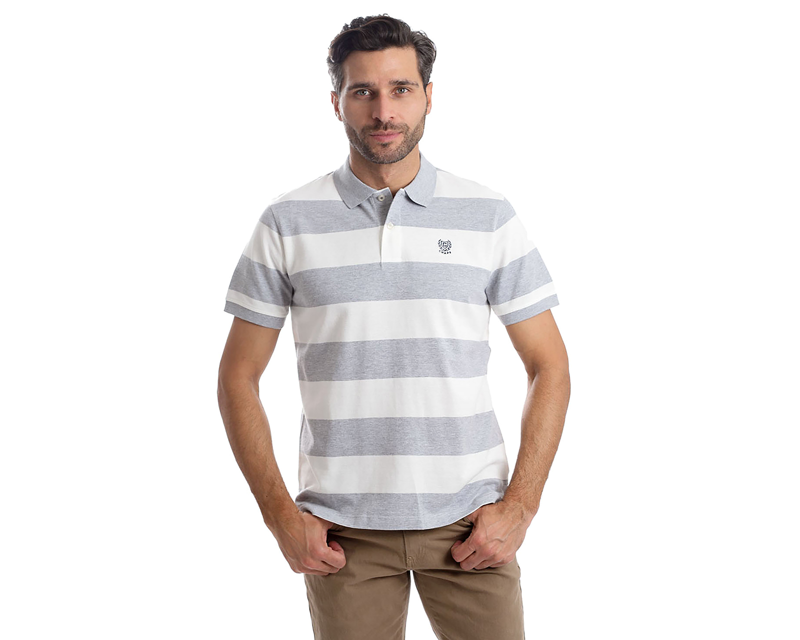 Foto 2 pulgar | Foto 1 | Playera Polo Chaps Gris para Hombre