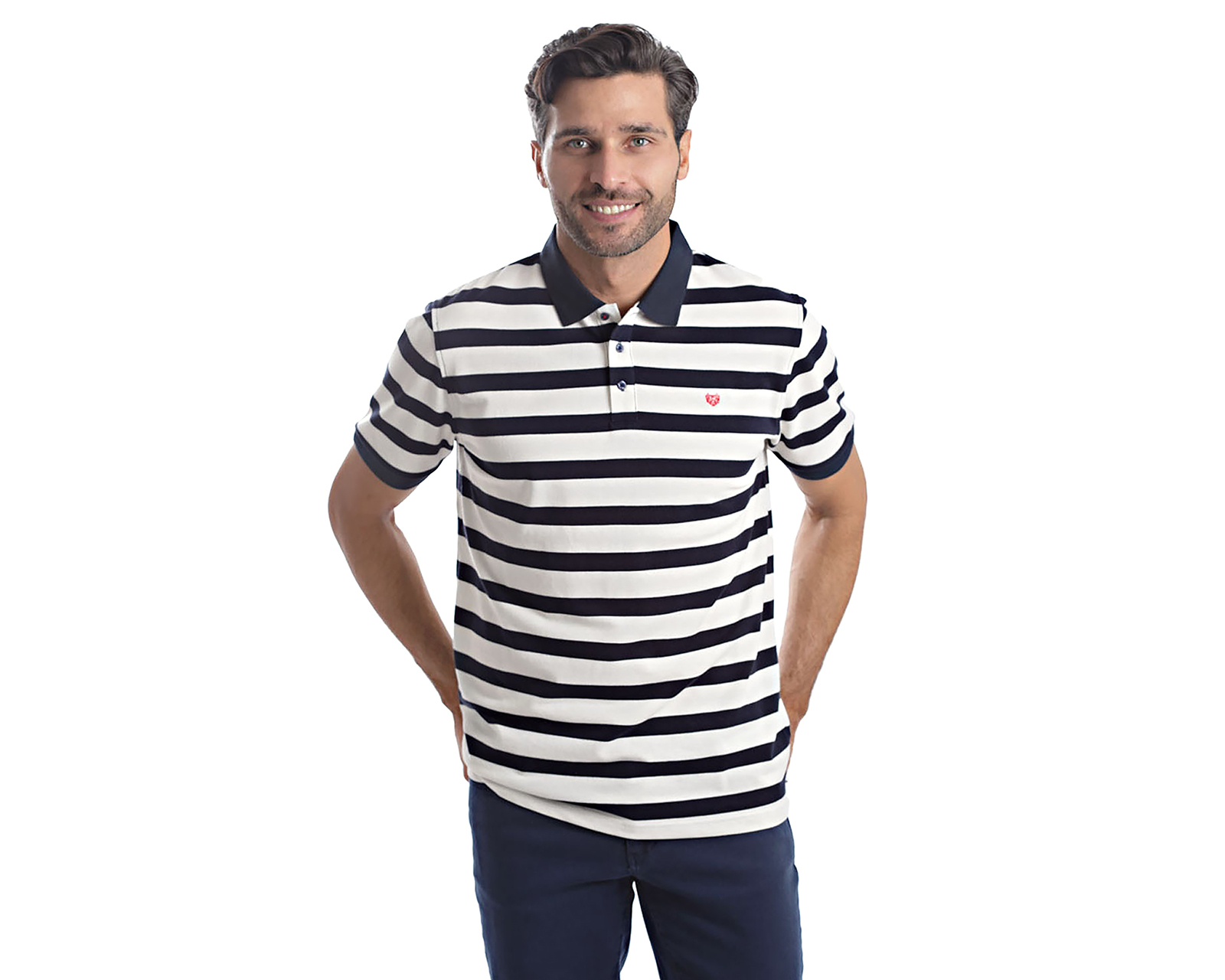 Foto 2 pulgar | Foto 1 | Playera Polo Chaps Azul para Hombre