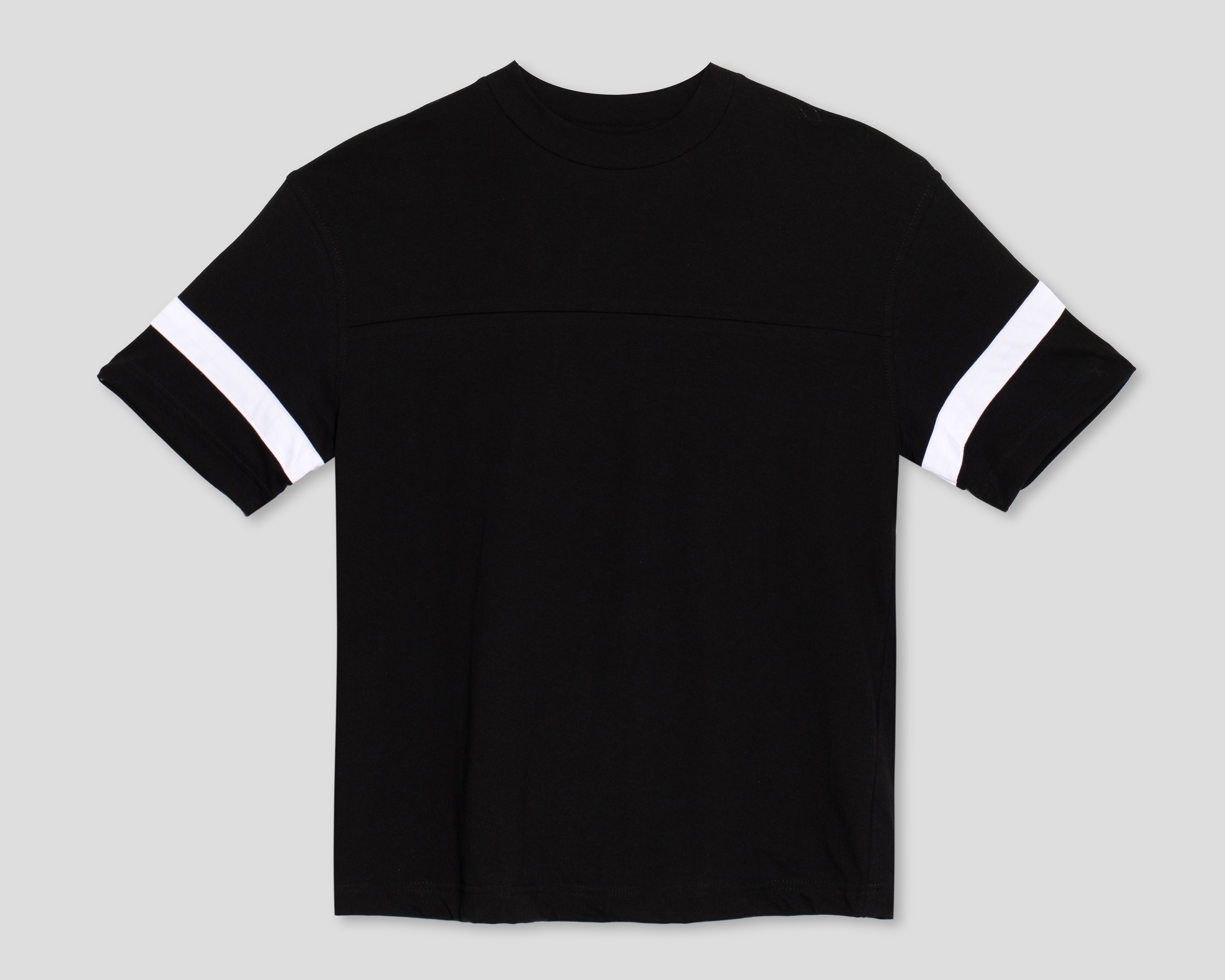 Playera de Cuello Redondo Negra Strona para Hombre
