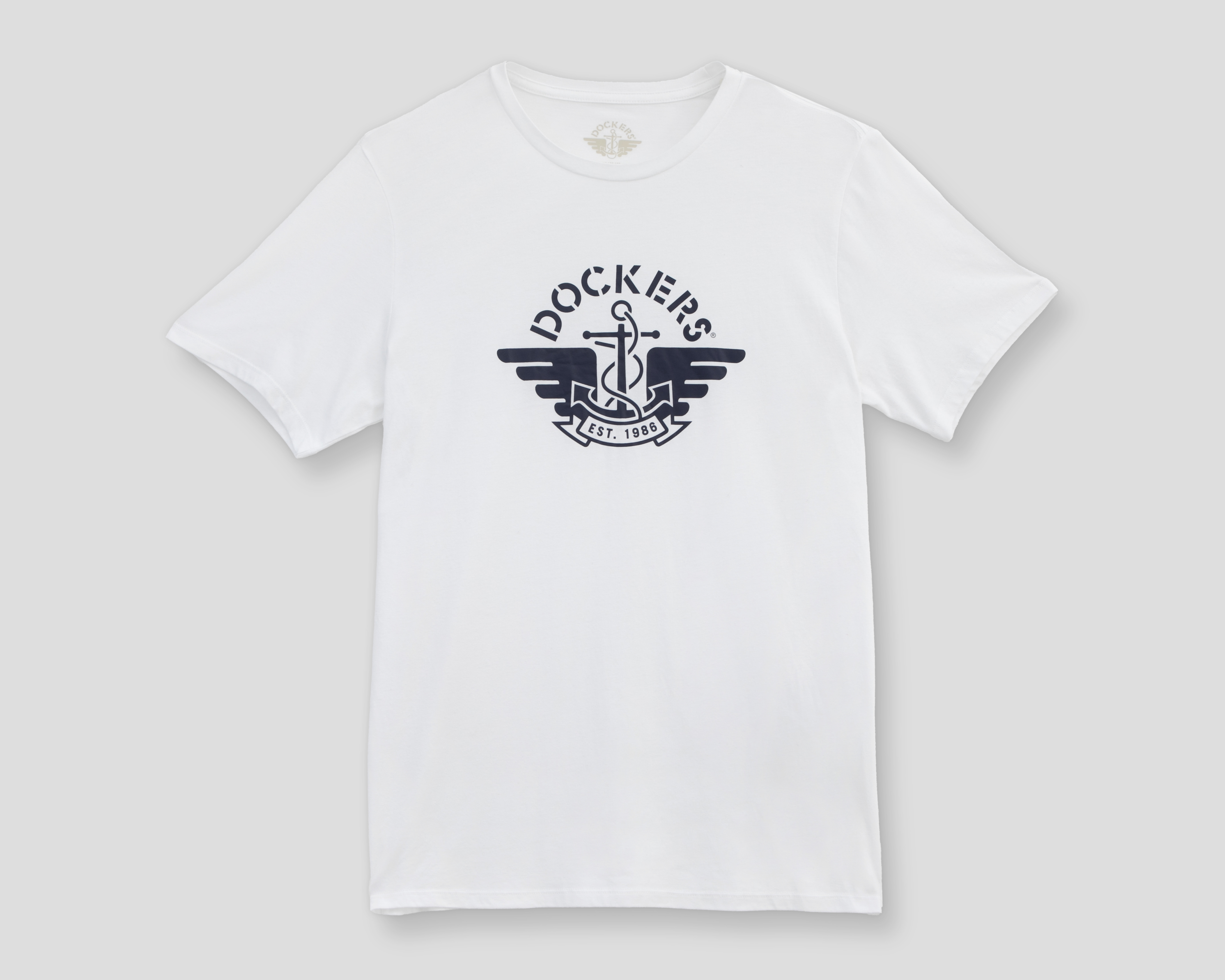 Playera de Cuello Redondo Blanca Dockers para Hombre