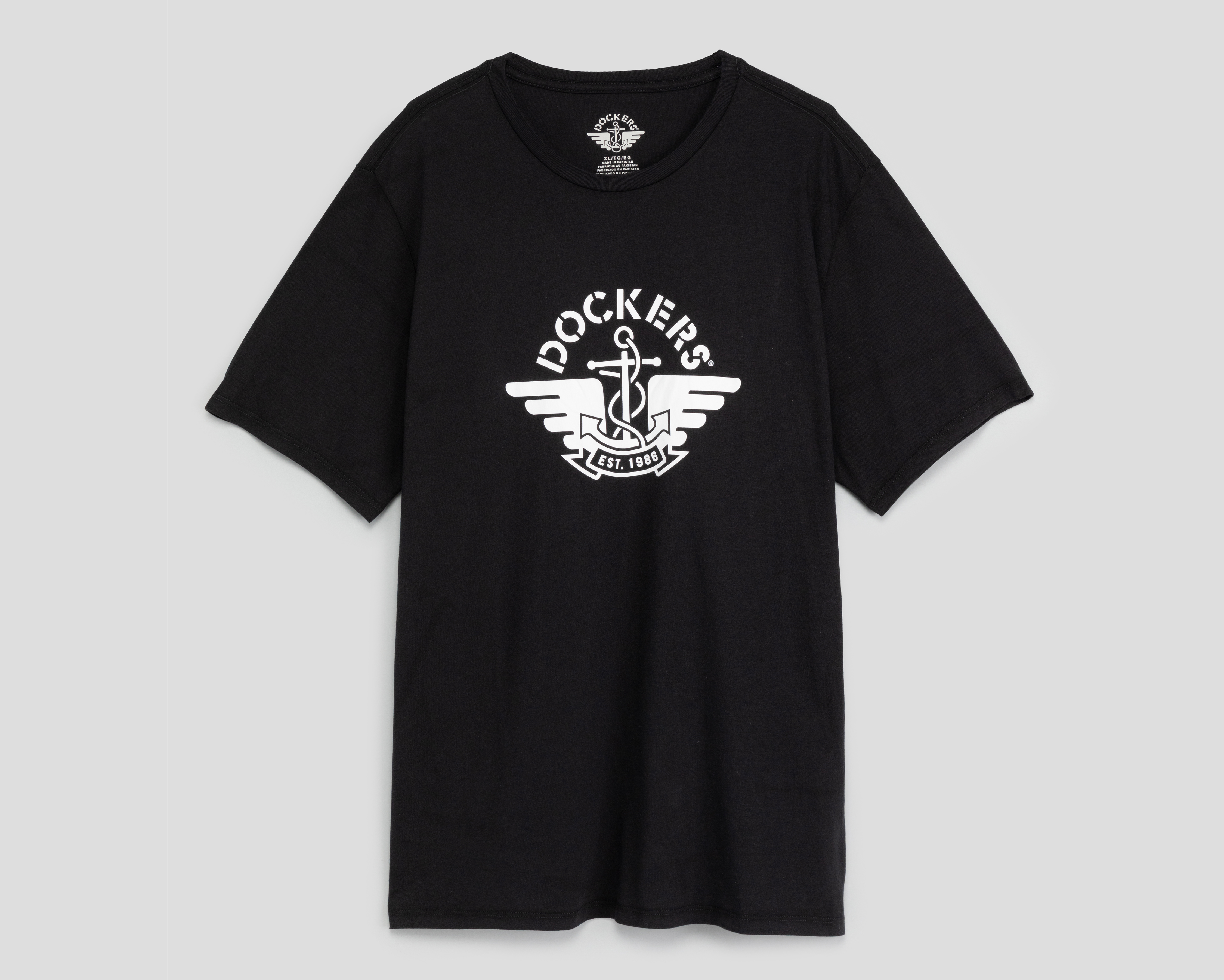 Playera de Cuello Redondo Negra Dockers para Hombre