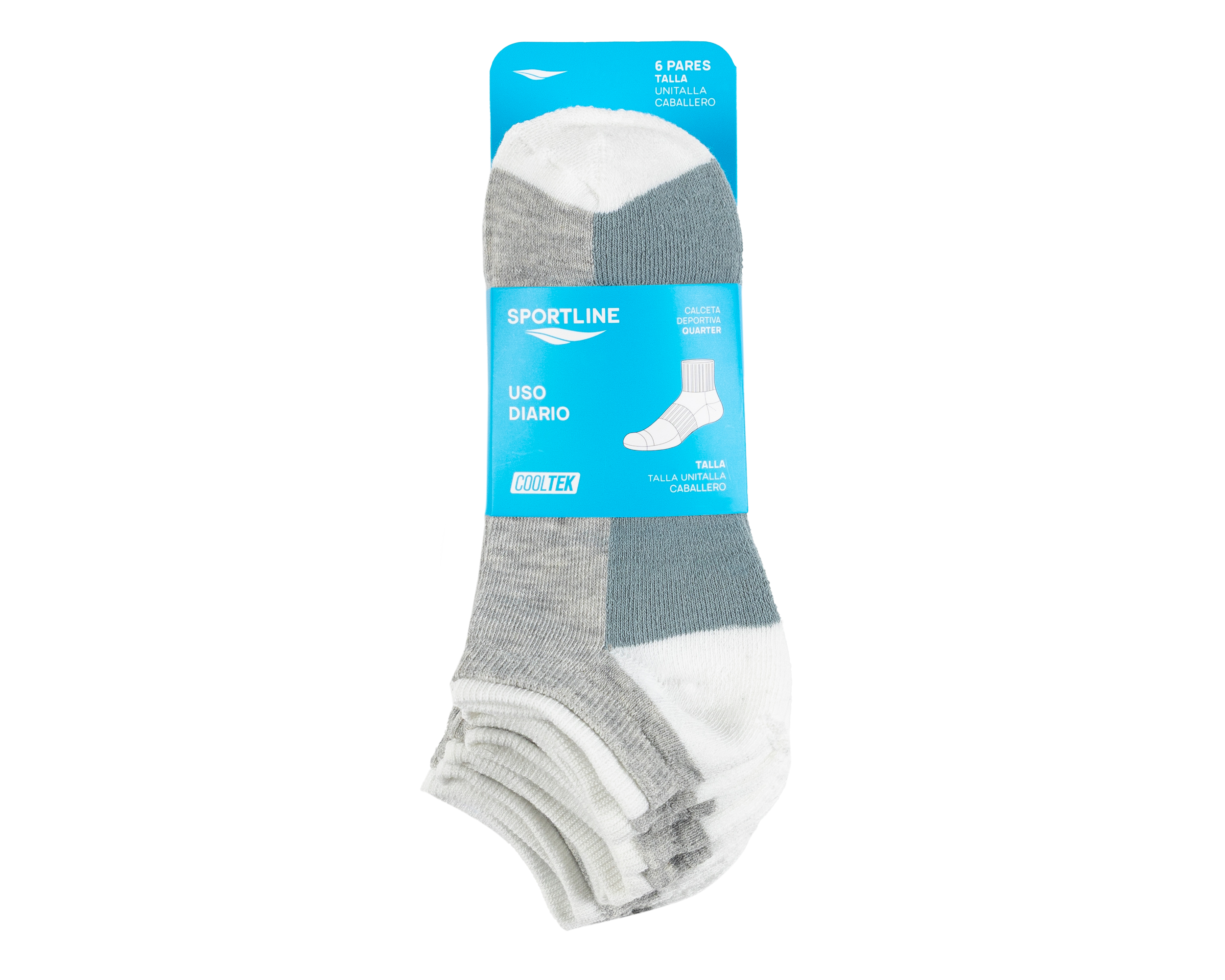 Foto 4 pulgar | Foto 3 | Calcetas Deportivas Sportline para Hombre 6 Pares