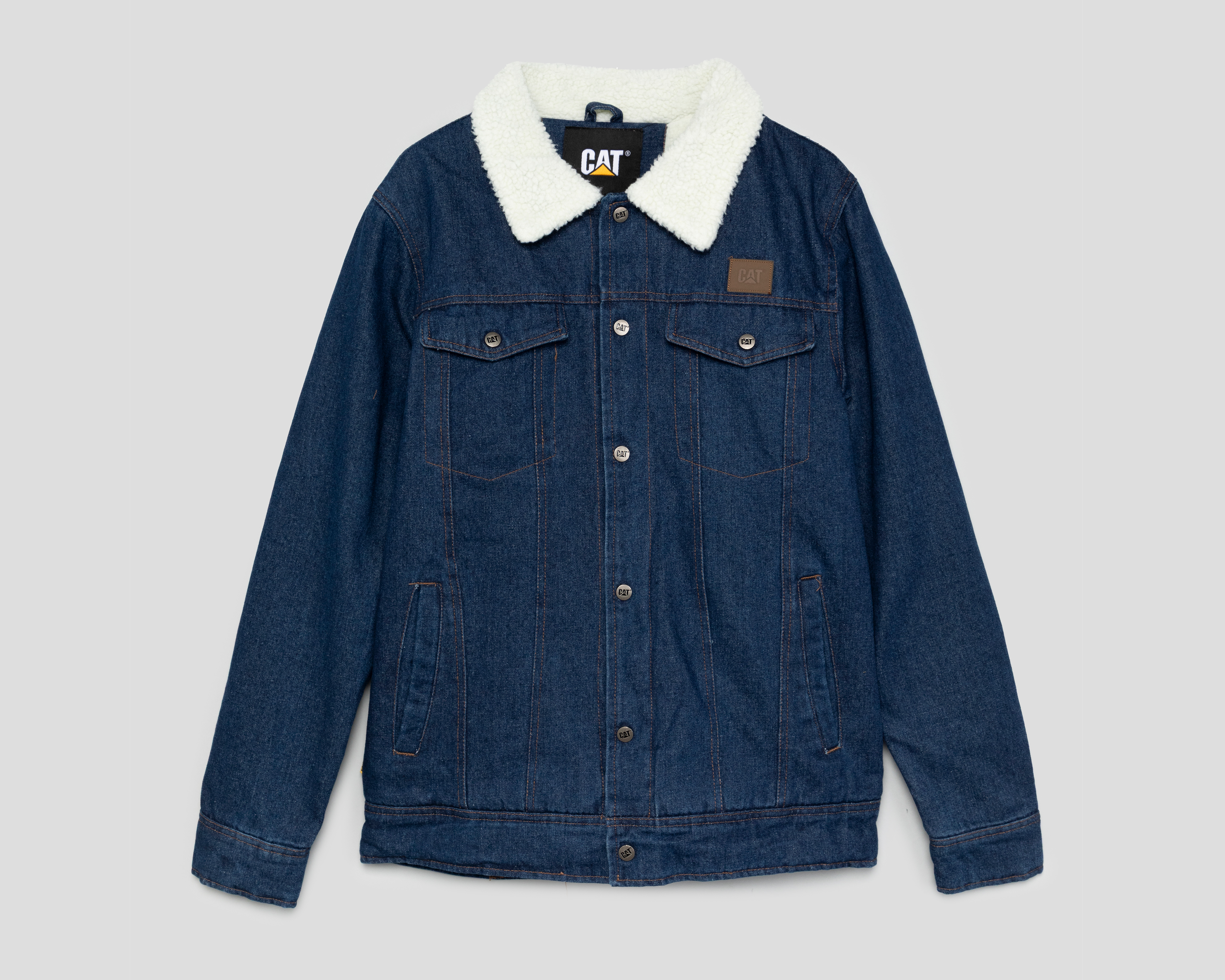 Chamarra Trucker de Mezclilla CAT para Hombre