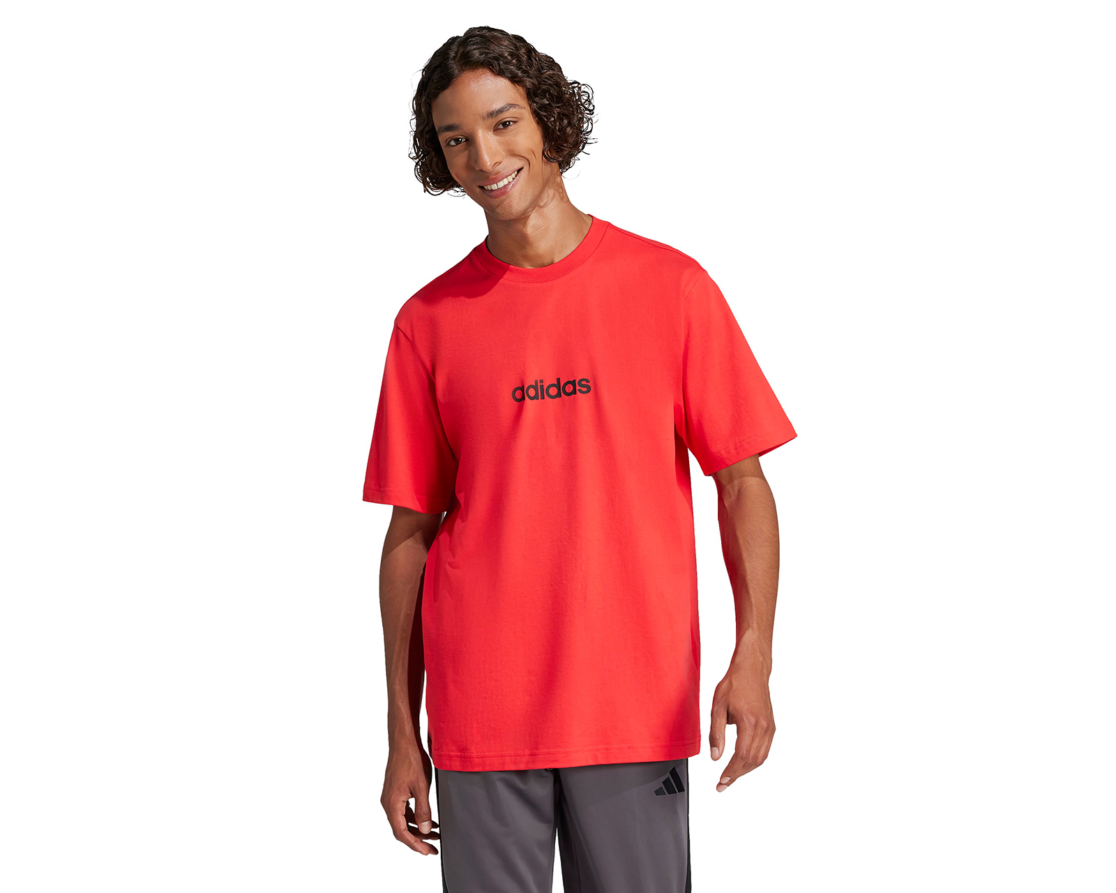 Foto 2 pulgar | Foto 1 | Playera de Cuello Redondo Adidas Essentials Linear para Hombre