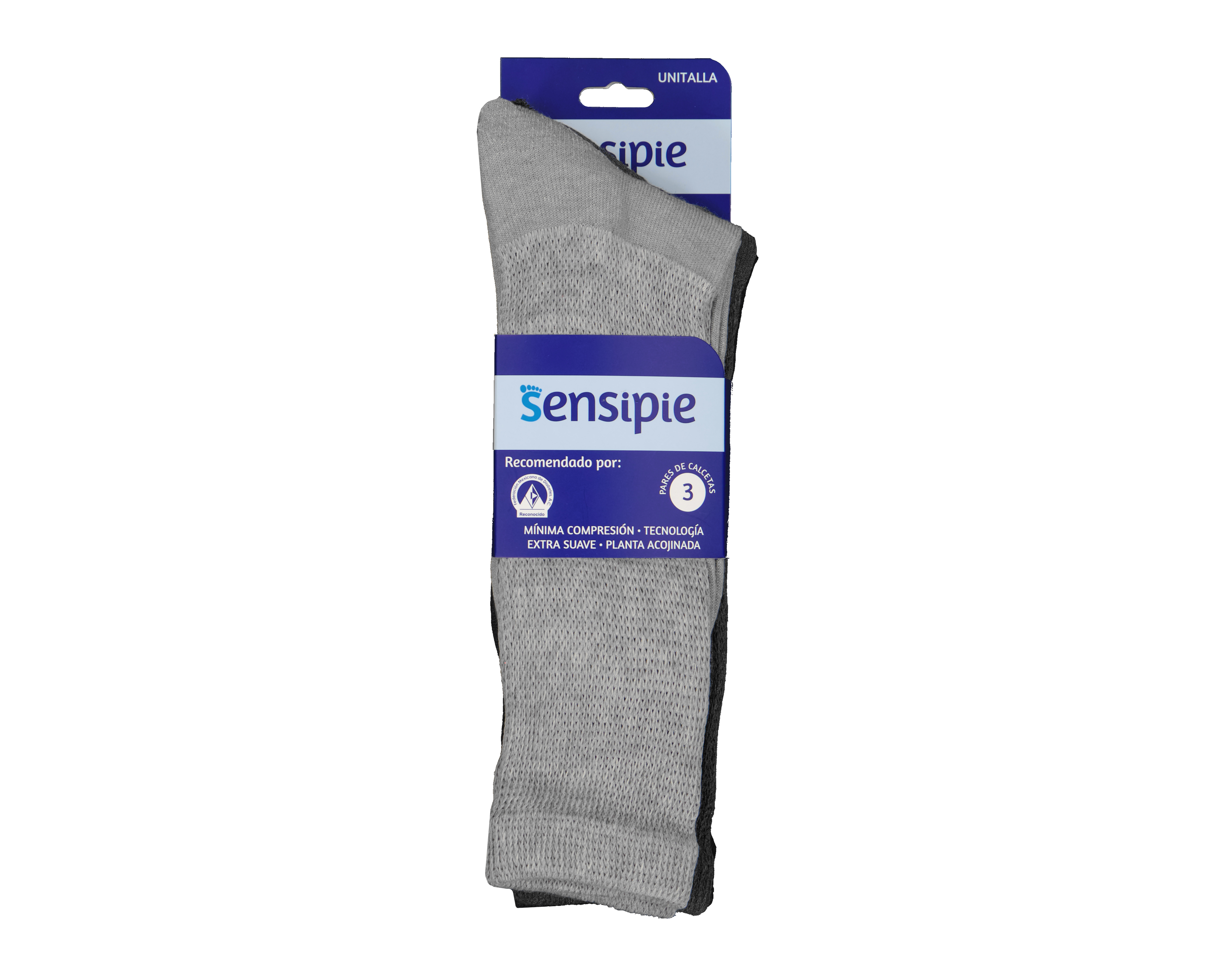 Foto 4 pulgar | Foto 3 | Calcetas Largas Sensipie para Hombre 3 Pares