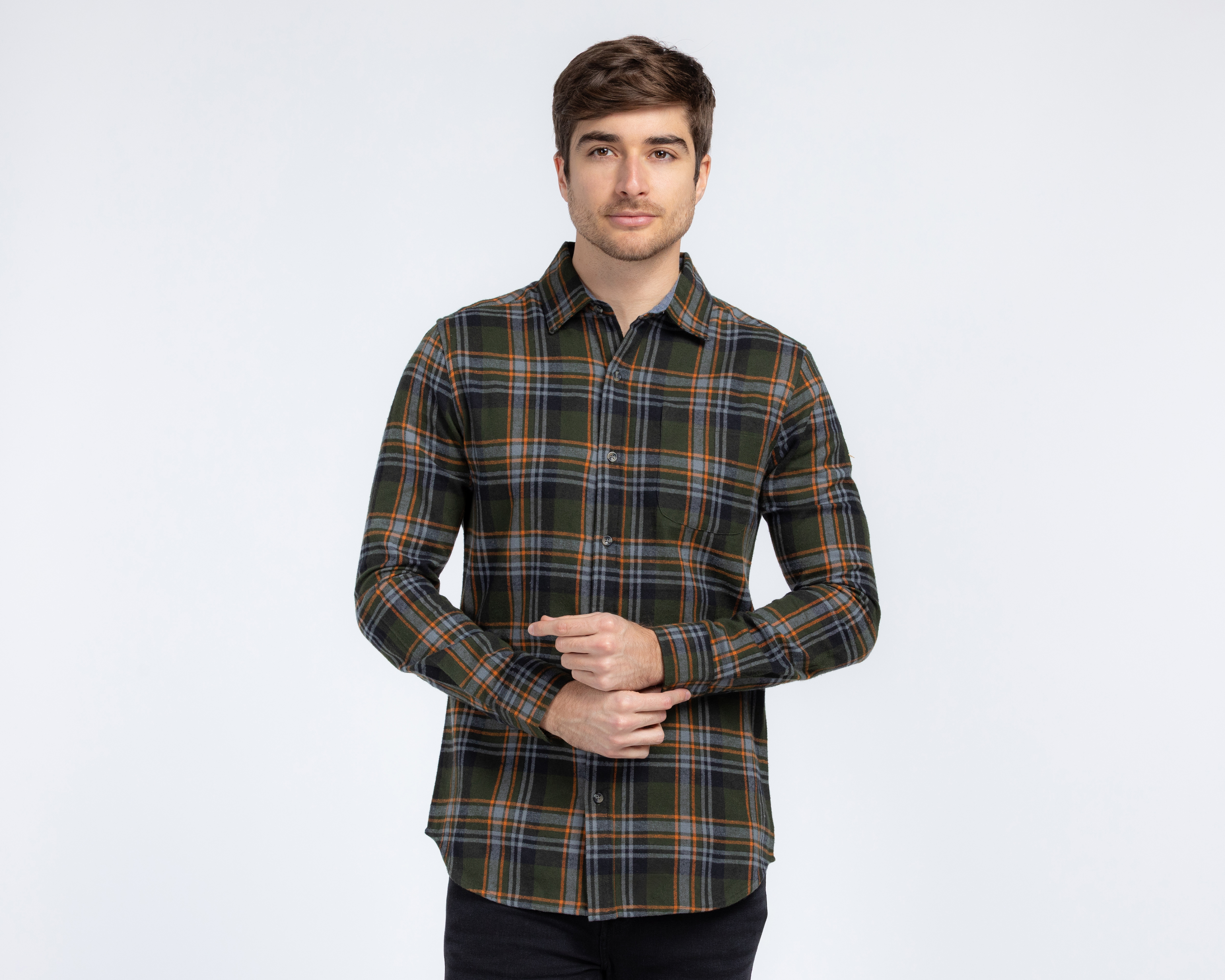 Foto 2 pulgar | Foto 1 | Camisa Casual de Algodón Refill Regular Fit a Cuadros para Hombre