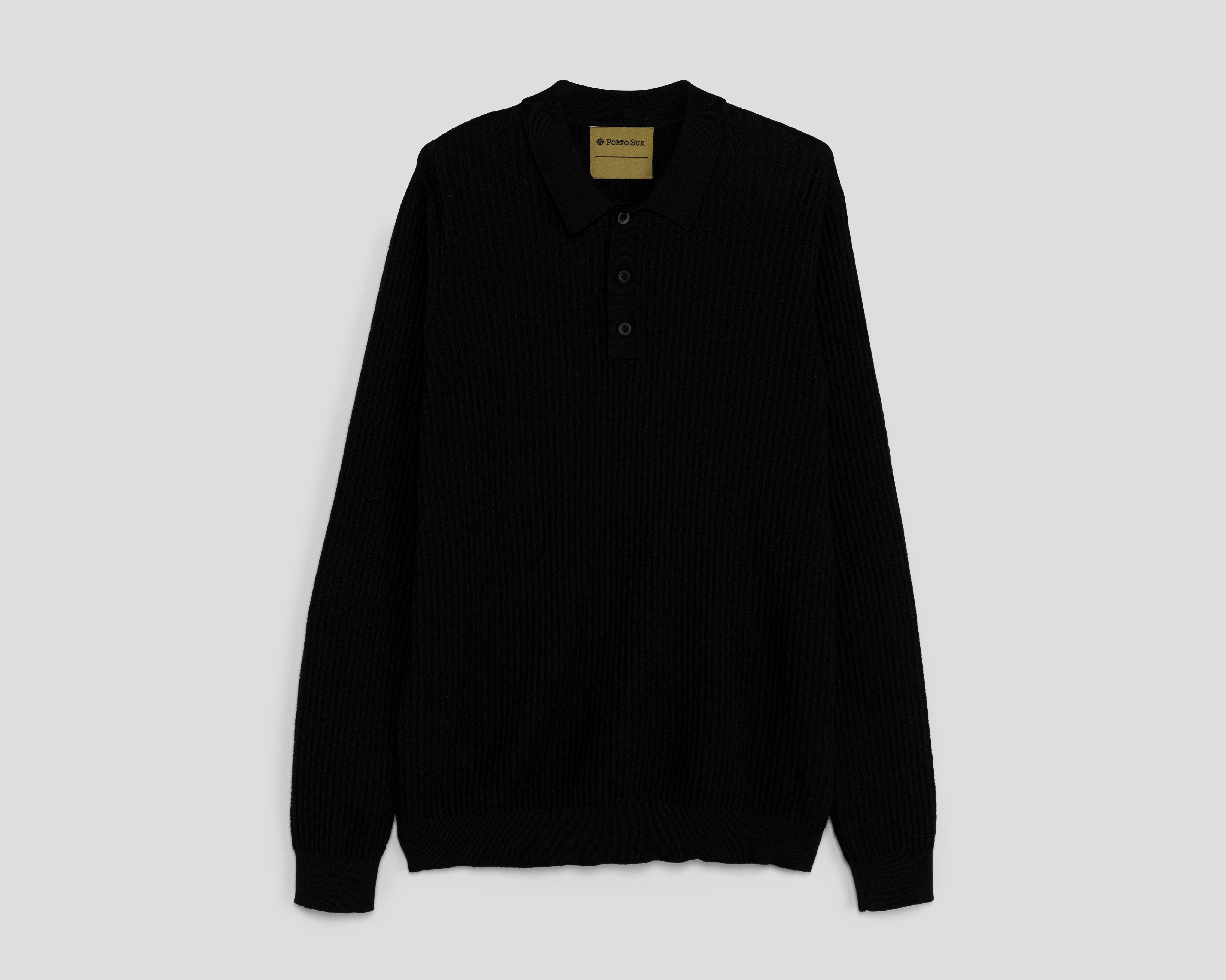 Foto 2 pulgar | Foto 1 | Playera Polo Porto Sur Manga Larga Negra para Hombre