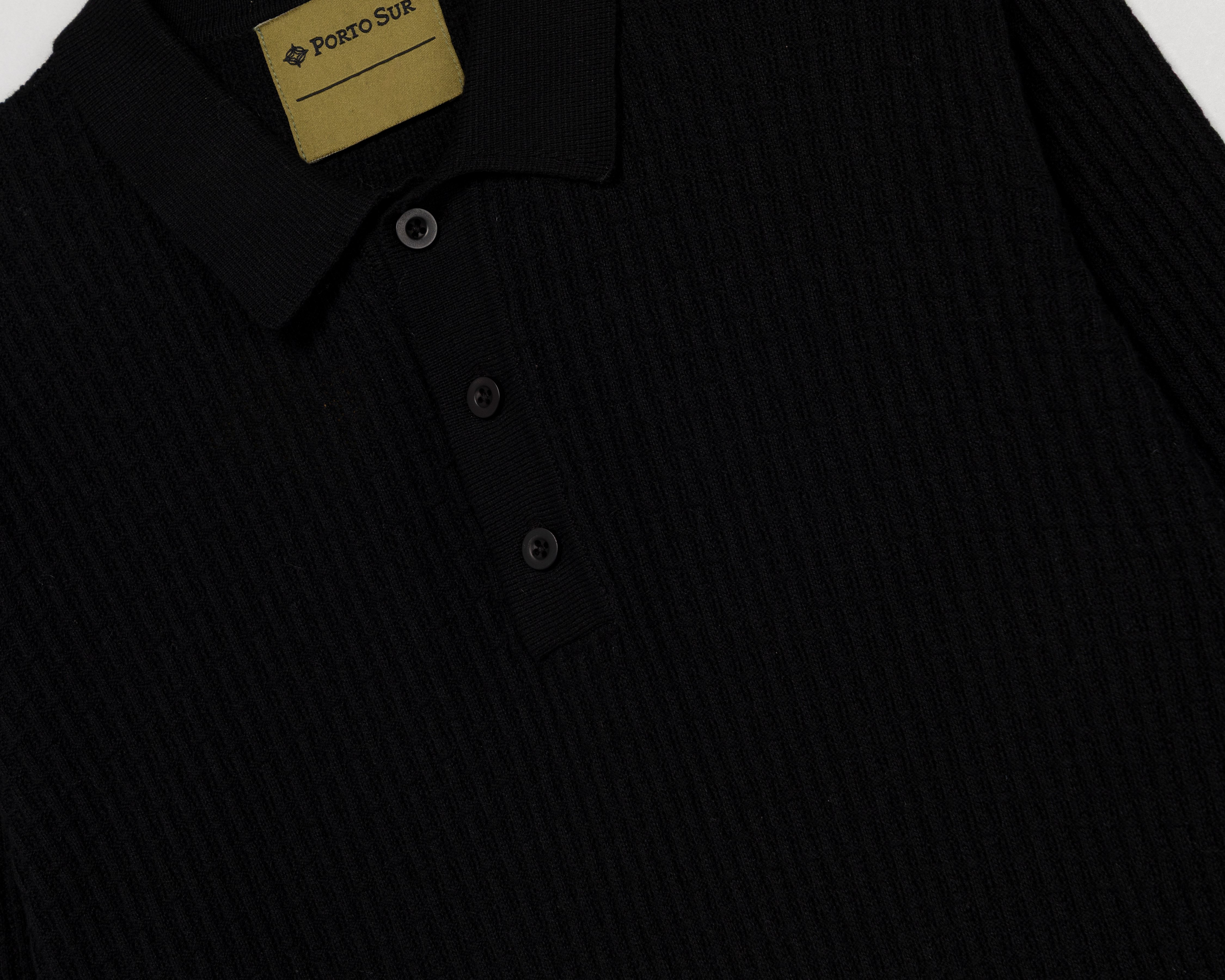 Foto 4 pulgar | Foto 3 | Playera Polo Porto Sur Manga Larga Negra para Hombre