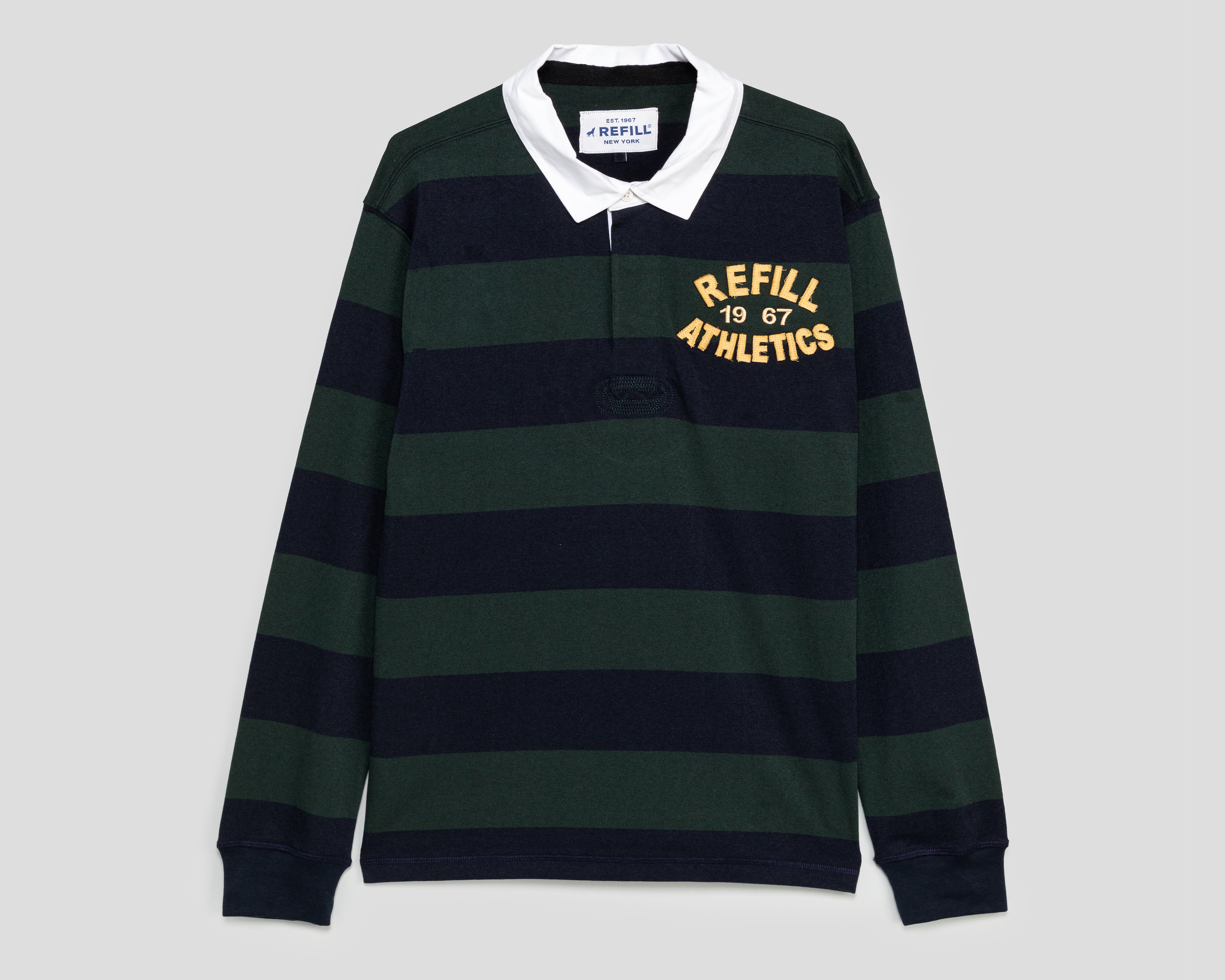 Playera Polo Refill Manga Larga Verde para Hombre