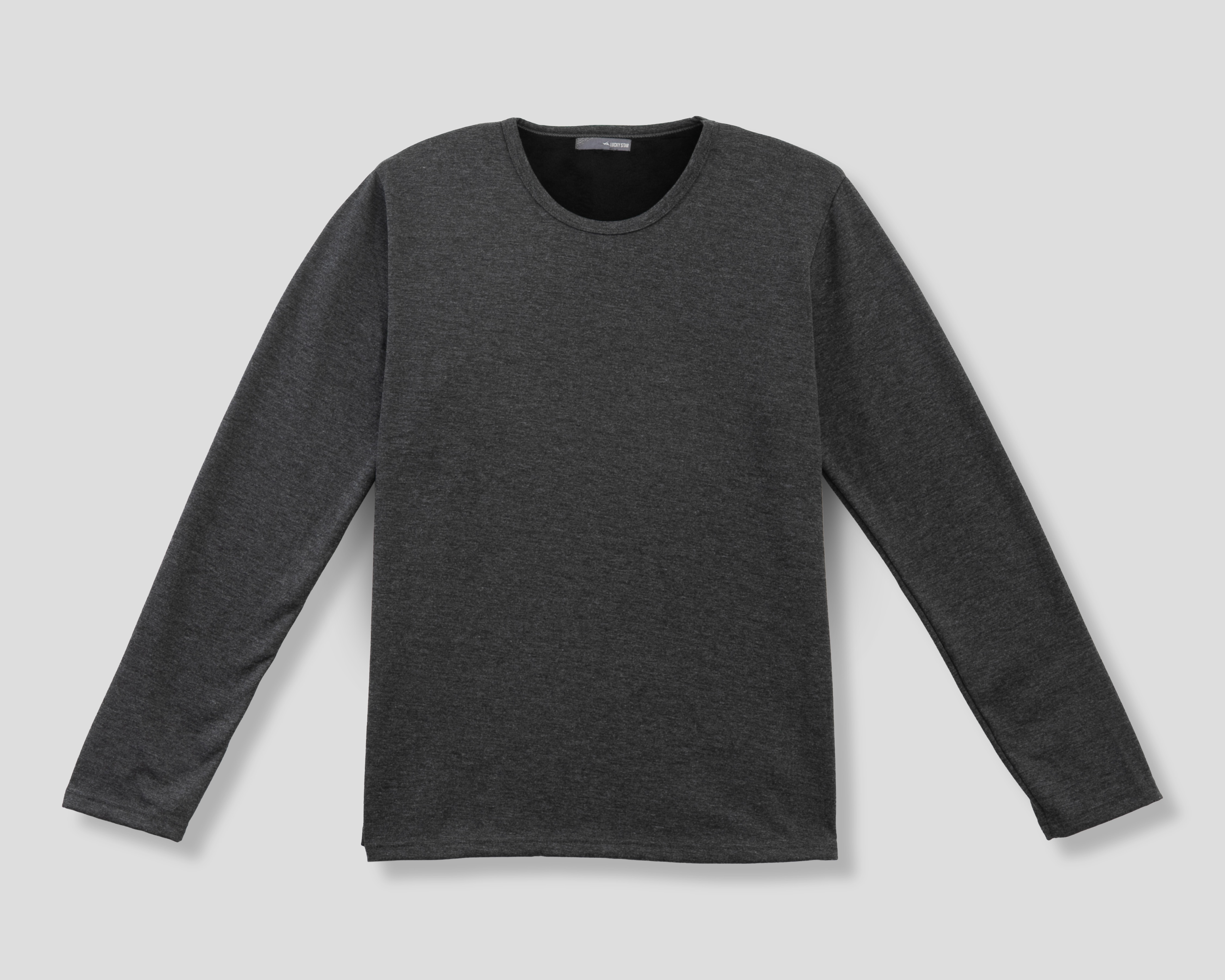 Playera Manga Larga Gris Lucky Star para Hombre