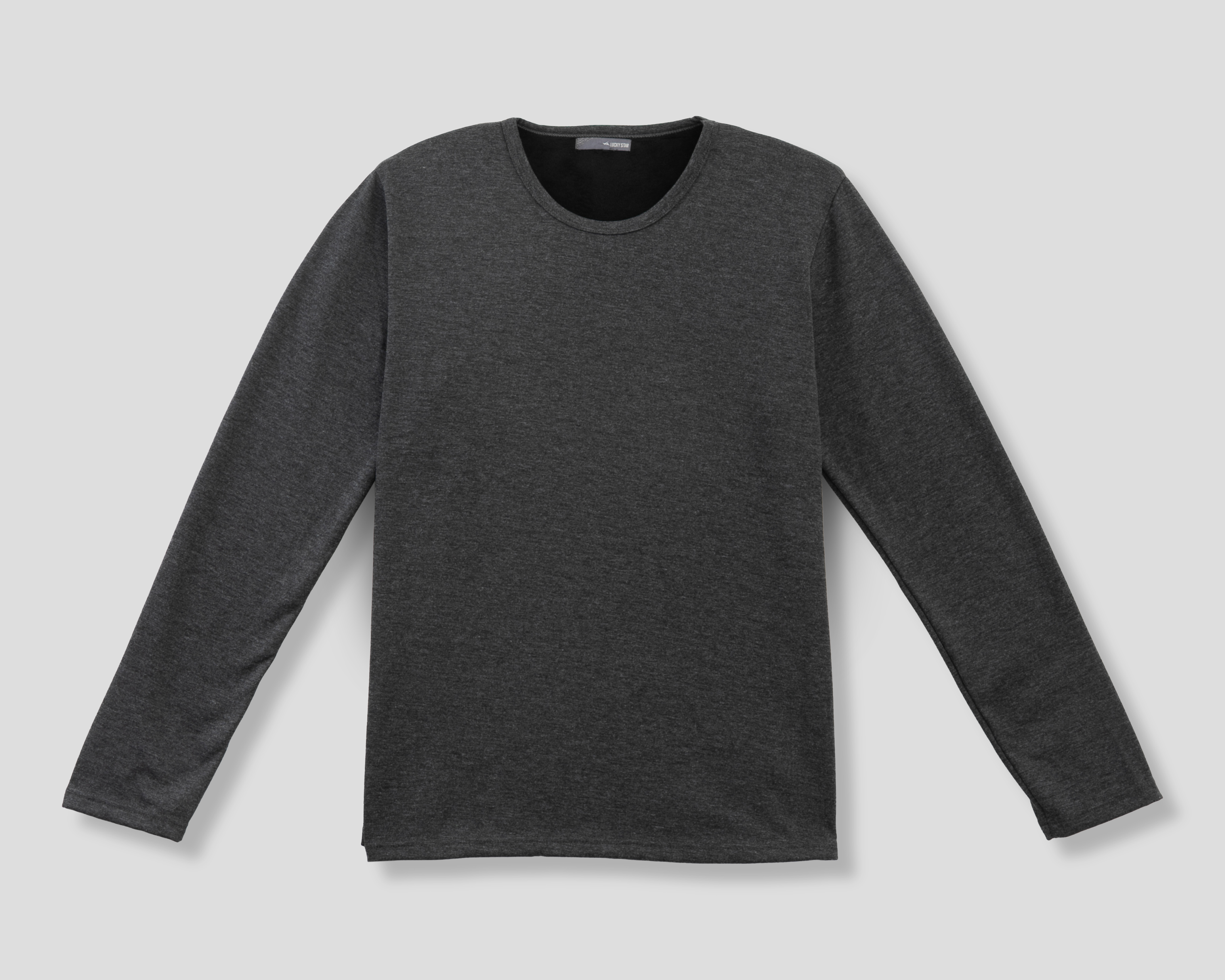 Playera Manga Larga Gris Lucky Star para Hombre