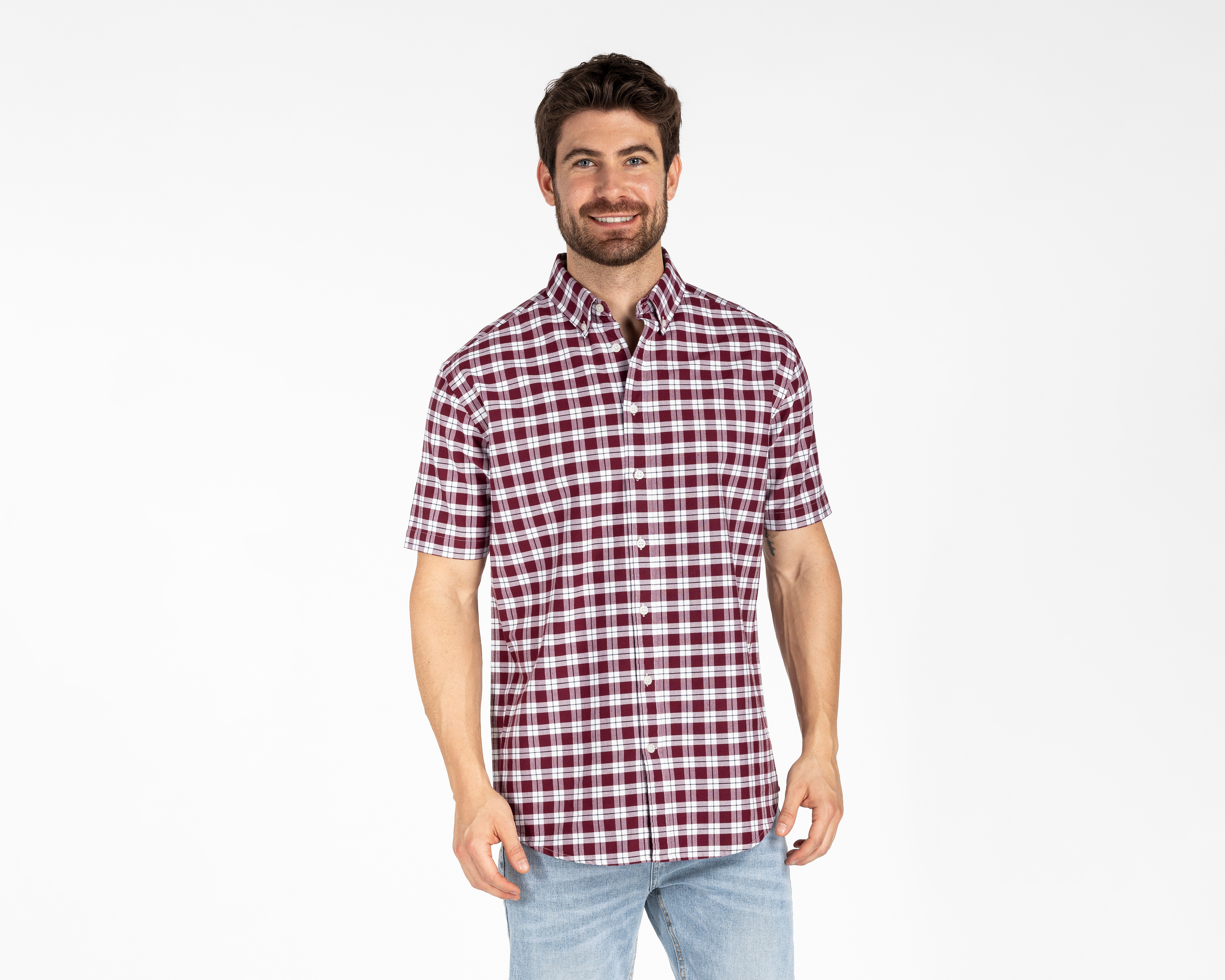 Foto 2 pulgar | Foto 1 | Camisa Casual de Algodón Porto Sur Regular a Cuadros para Hombre