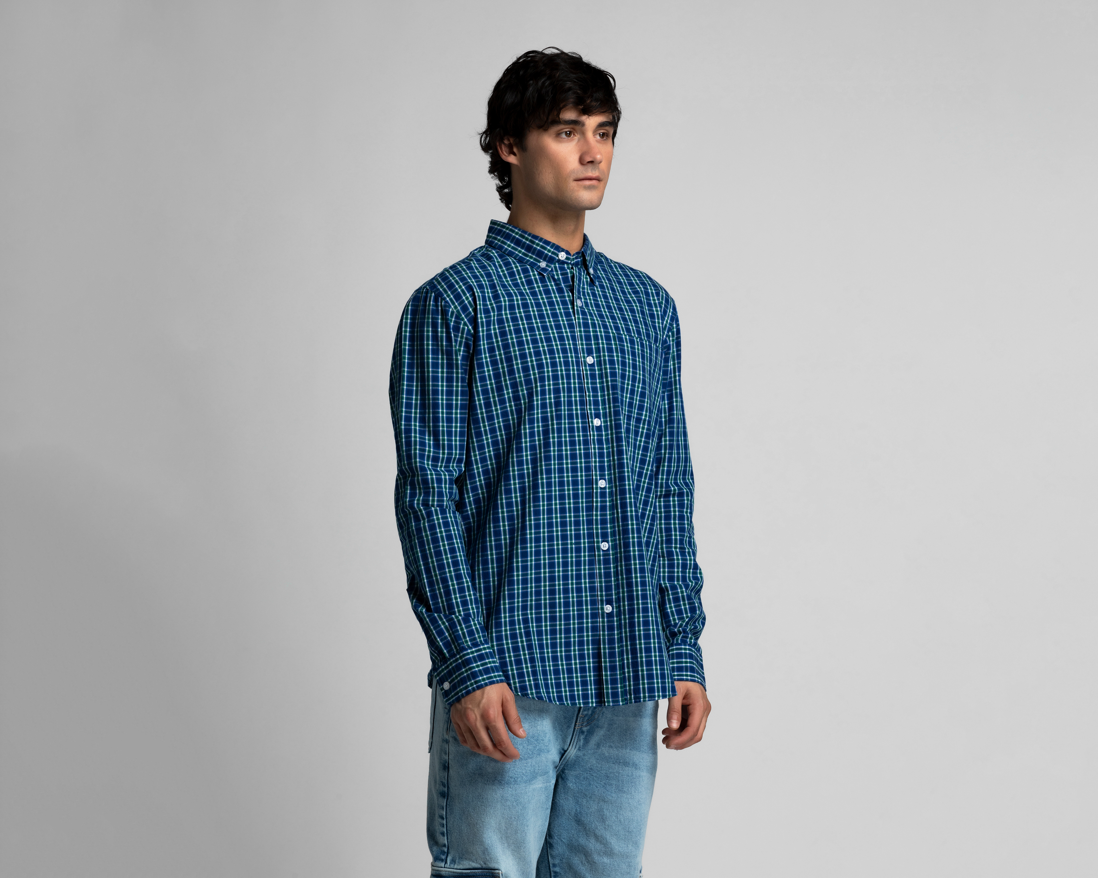 Foto 2 pulgar | Foto 1 | Camisa Casual de Algodón Refill Regular Fit a Cuadros para Hombre