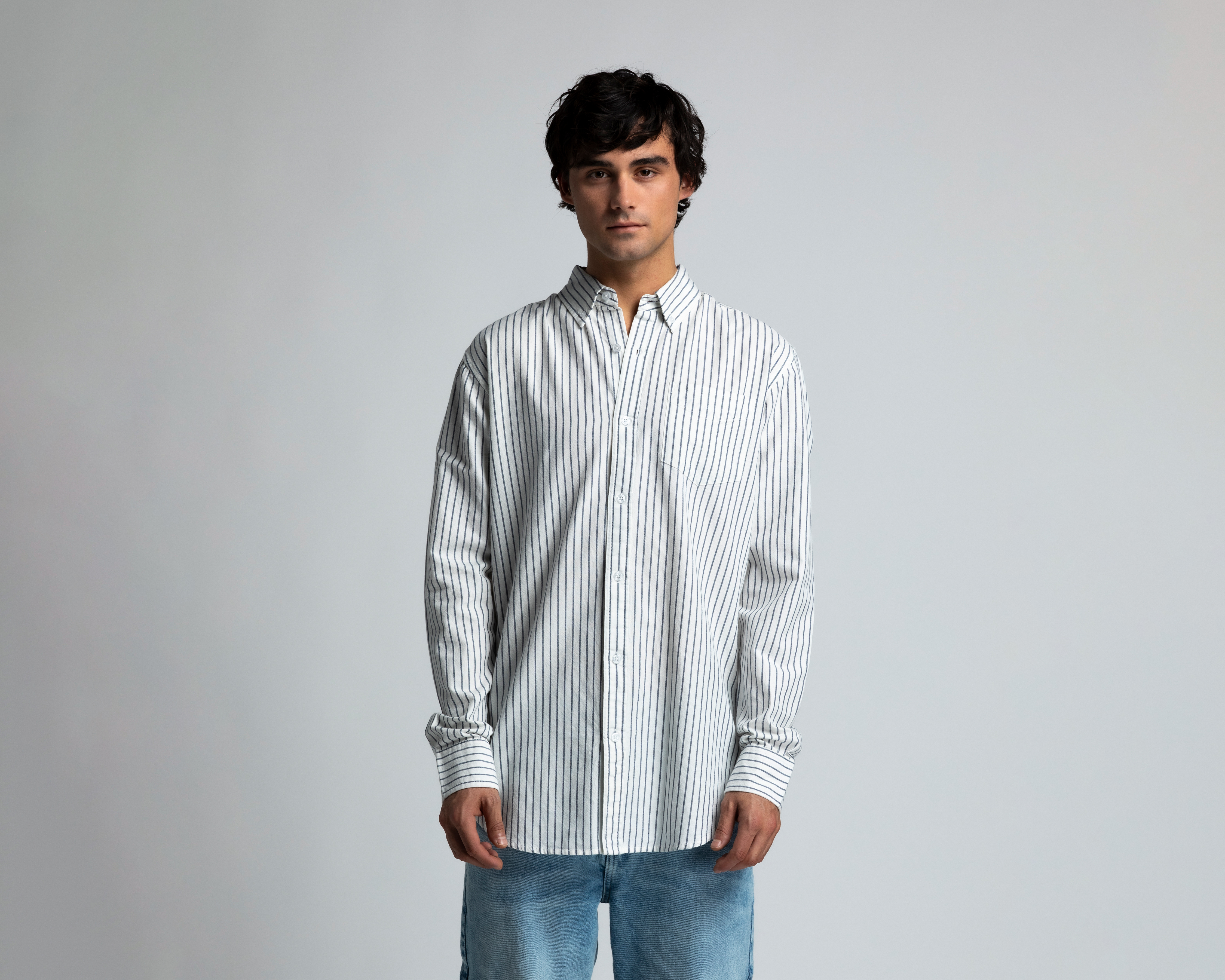 Camisa Casual de Algodón Refill Regular Fit a Rayas para Hombre