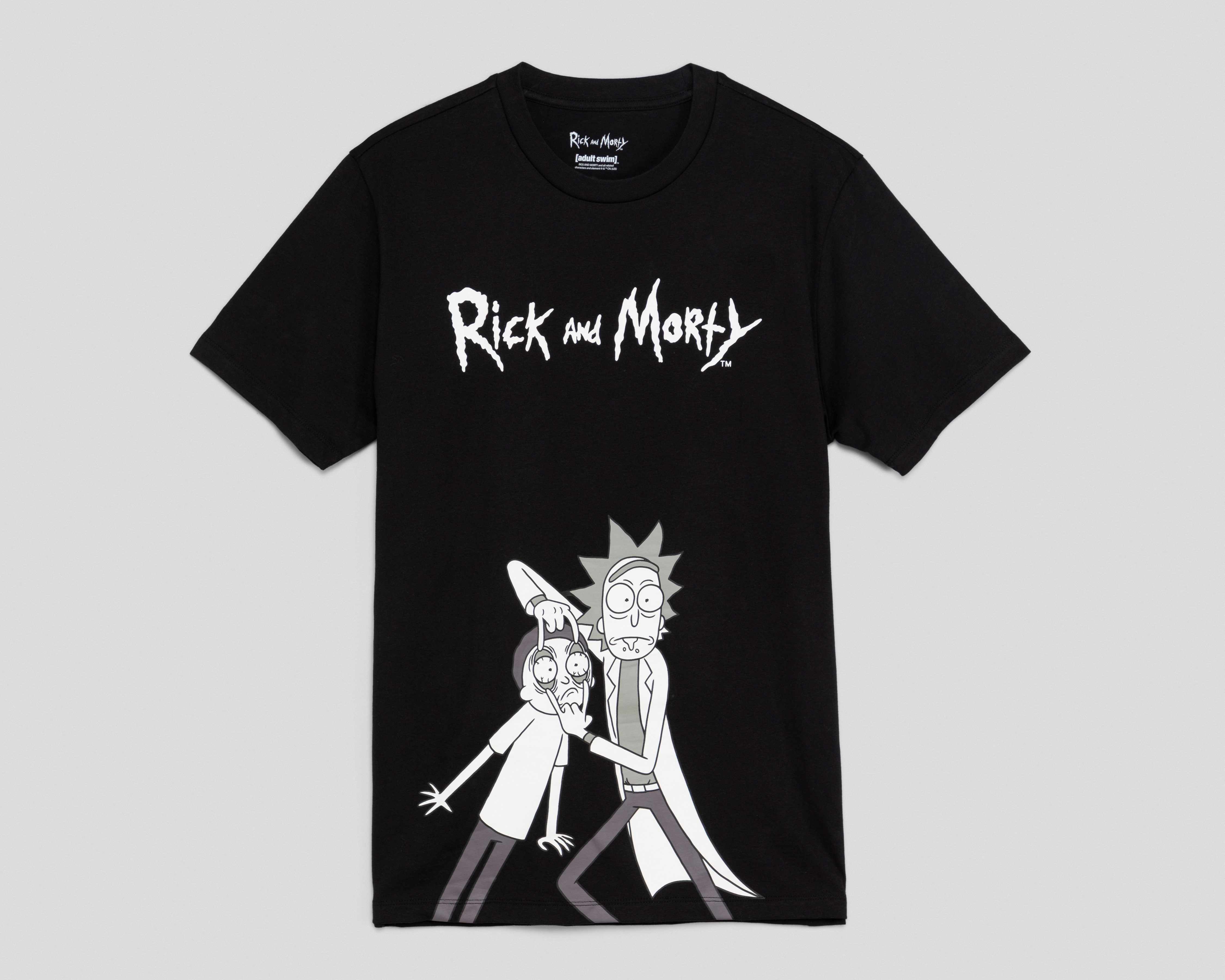 Playera de Cuello Redondo Negra Rick & Morty para Hombre