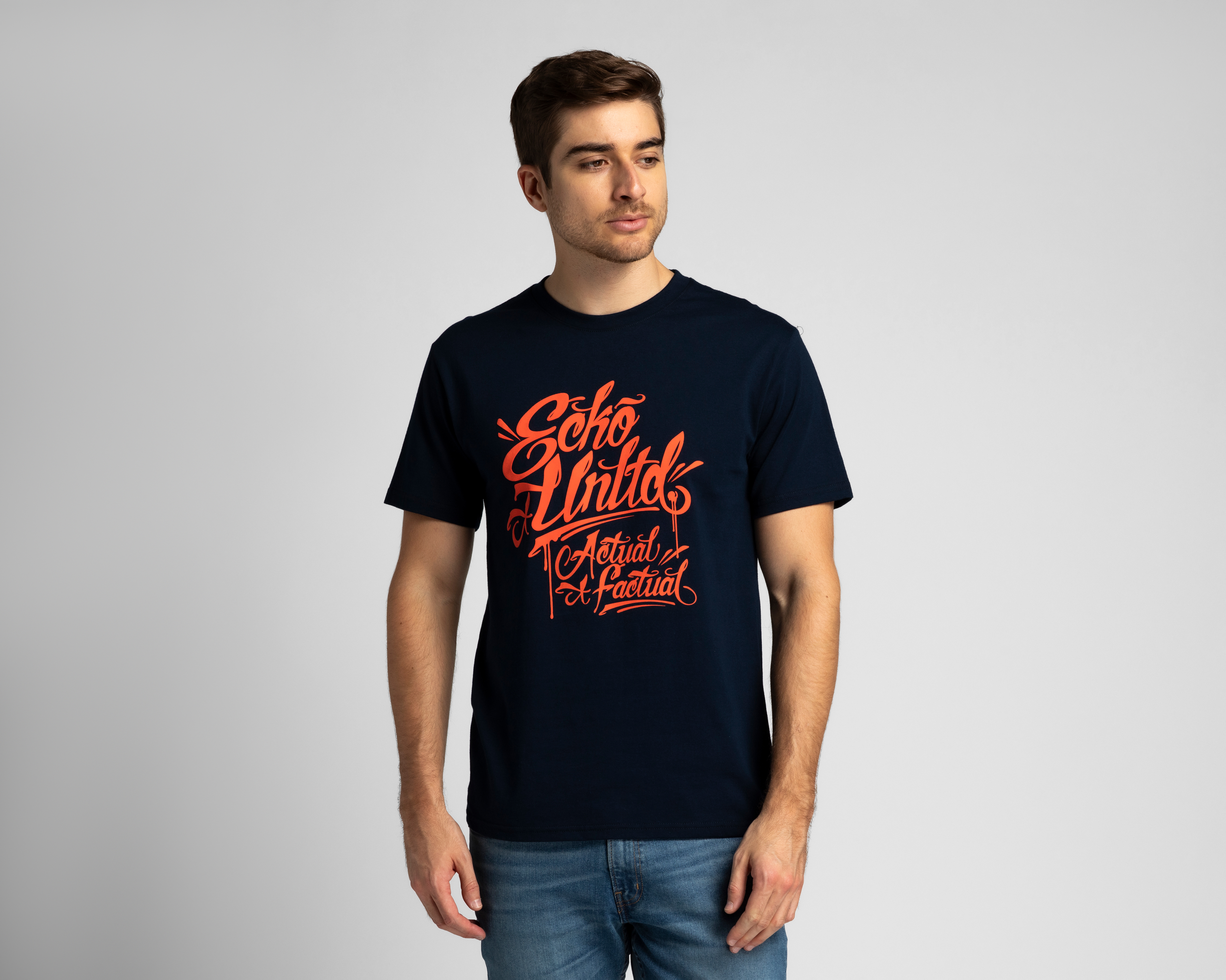 Playera de Cuello Redondo Azul Marino Ecko Unltd. para Hombre