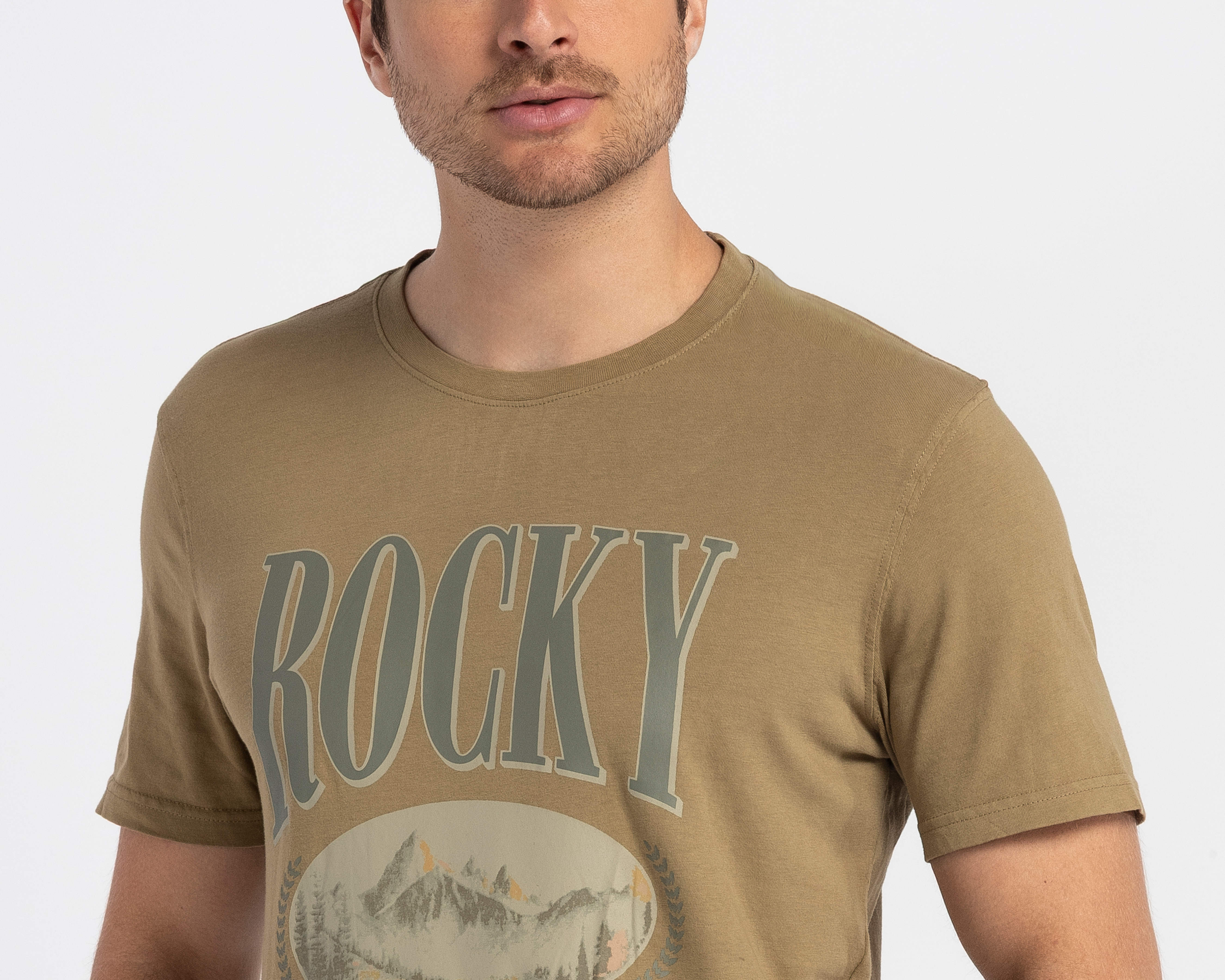 Foto 5 pulgar | Foto 4 | Playera de Cuello Redondo Café Refill para Hombre