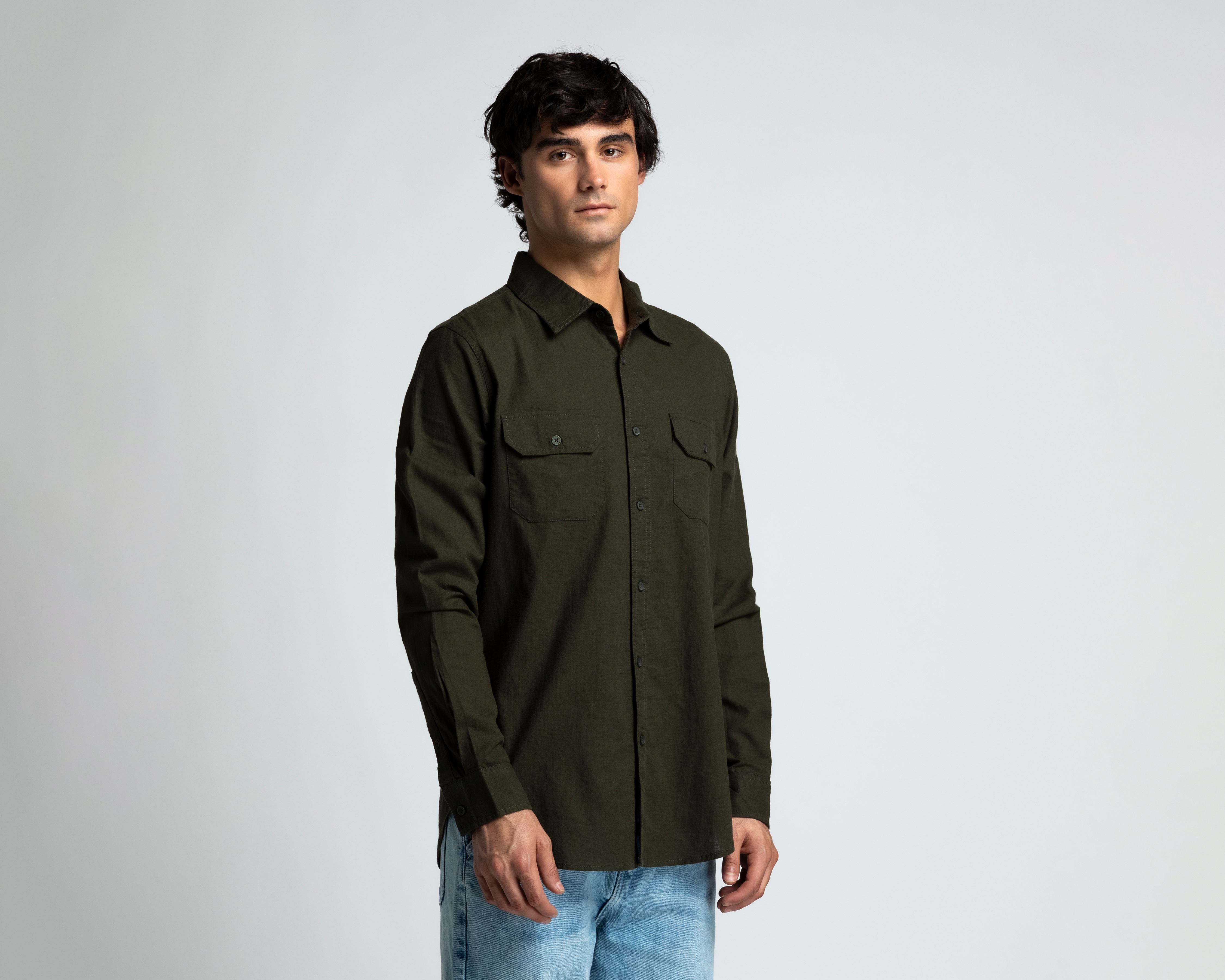 Foto 1 | Foto 1 | Camisa Casual de Algodón Refill Regular Lisa para Hombre