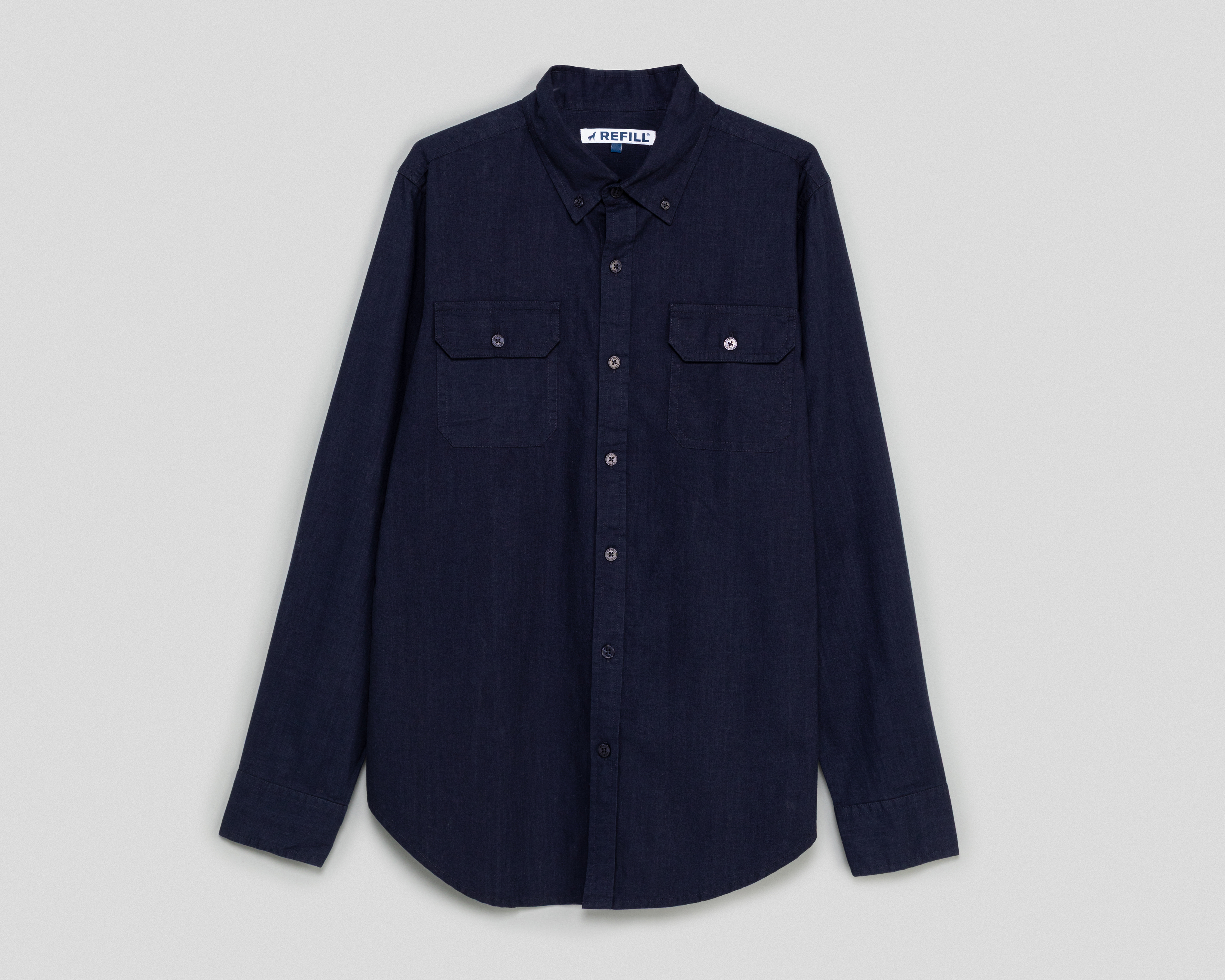 Foto 2 pulgar | Foto 1 | Camisa Casual de Algodón Refill Regular Lisa para Hombre