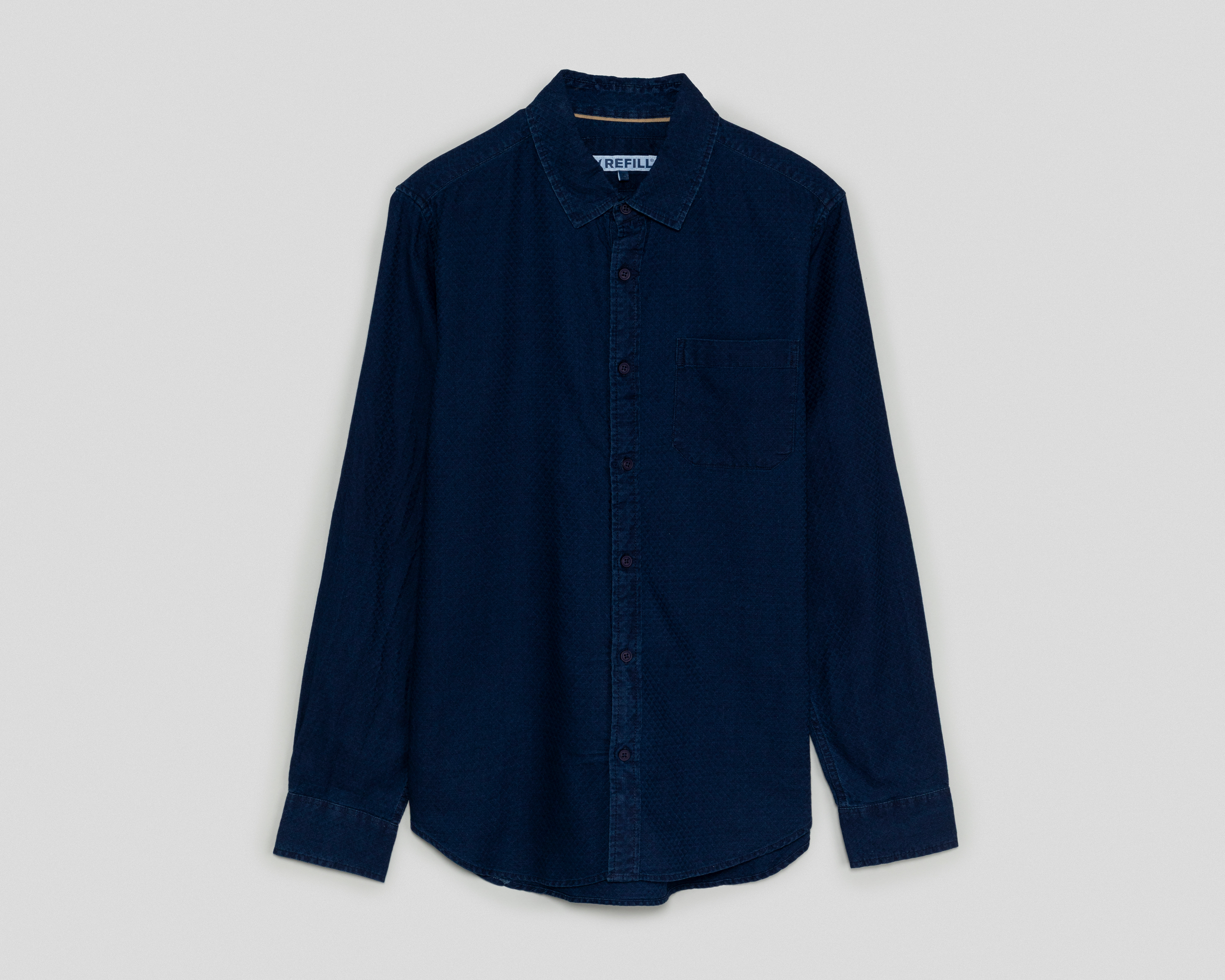 Camisa Casual de Algodón Refill Regular Fit Lisa para Hombre