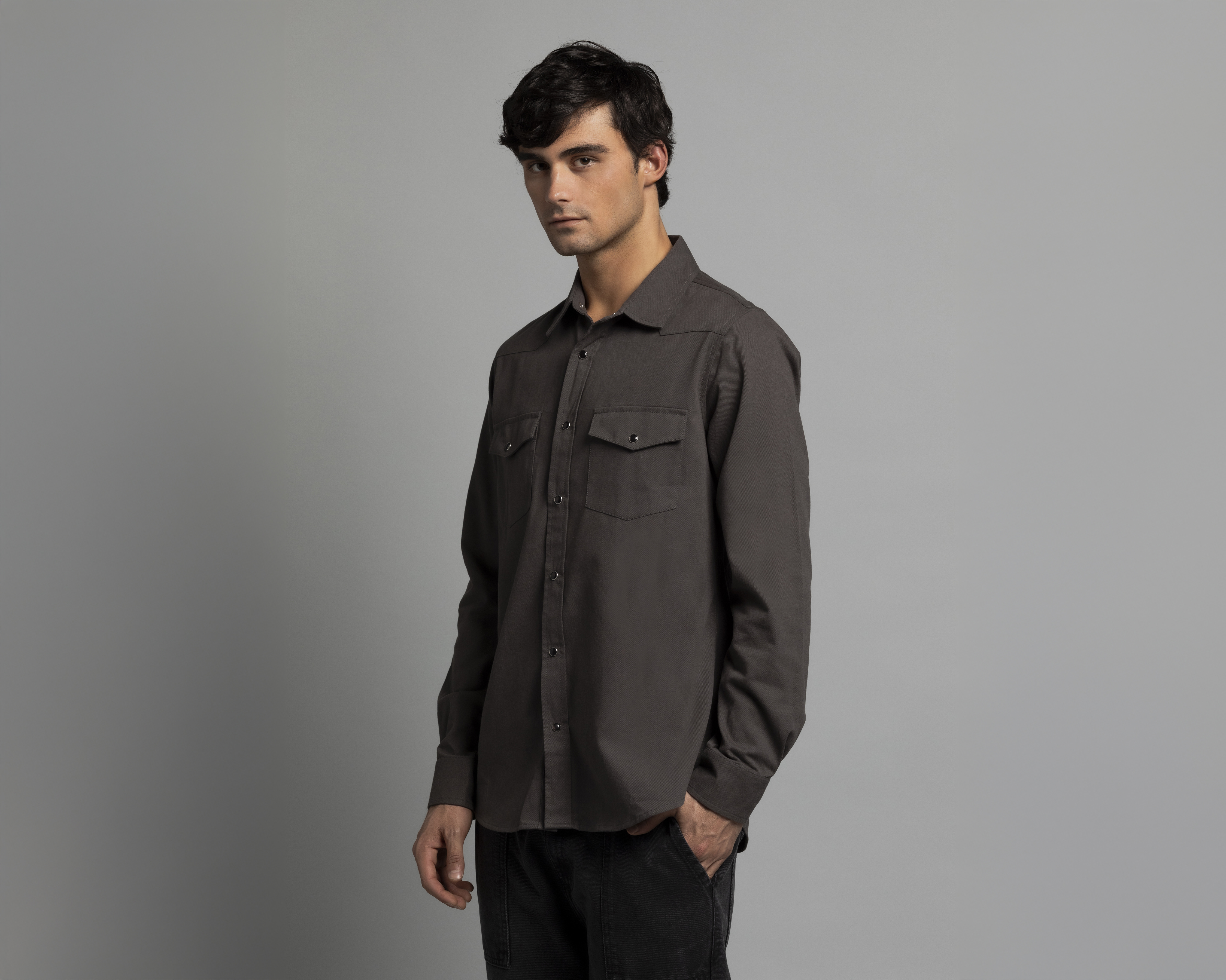 Foto 3 pulgar | Foto 2 | Camisa Casual de Algodón Strona Regular Lisa para Hombre