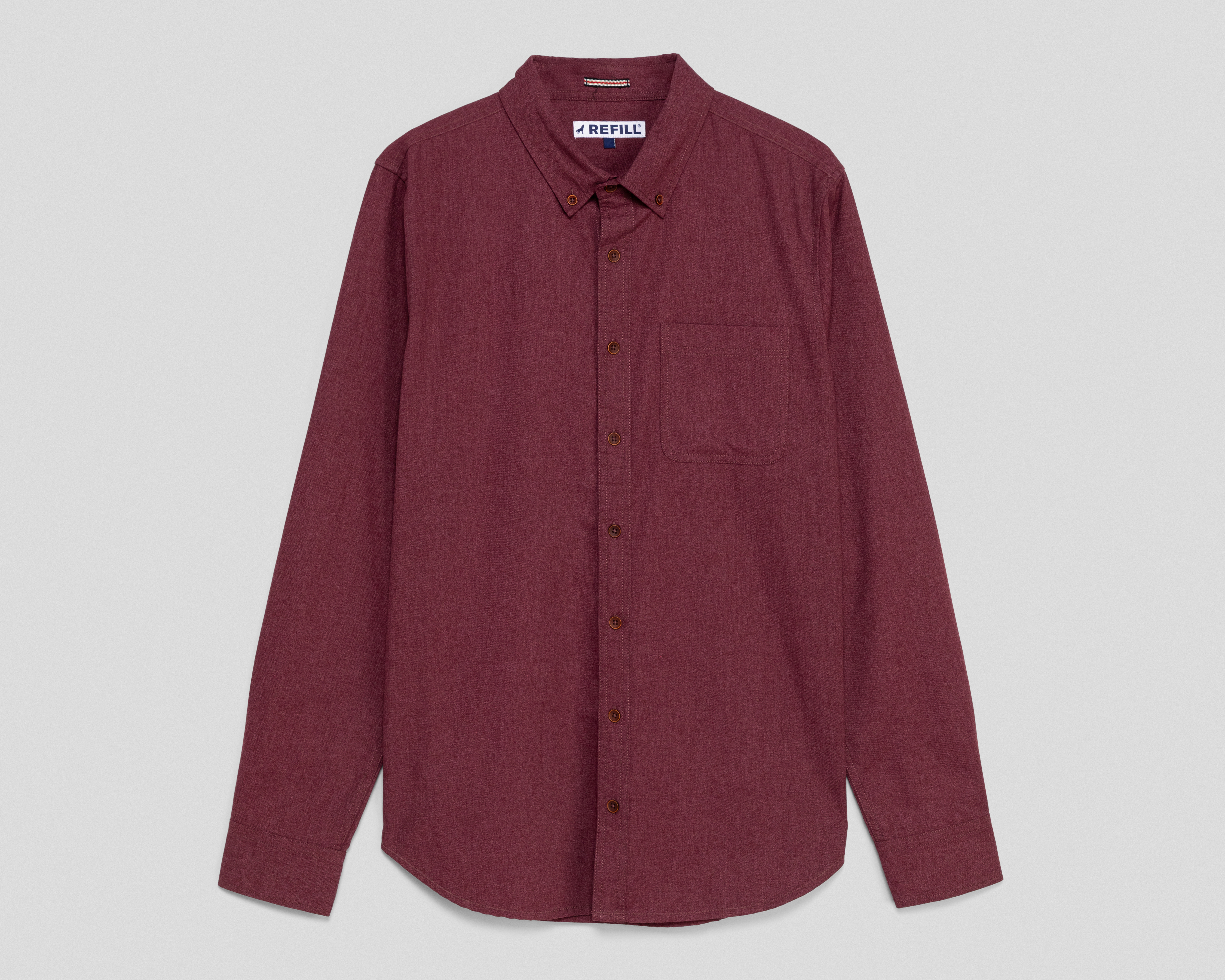 Foto 2 pulgar | Foto 1 | Camisa Casual de Algodón Refill Regular Lisa para Hombre