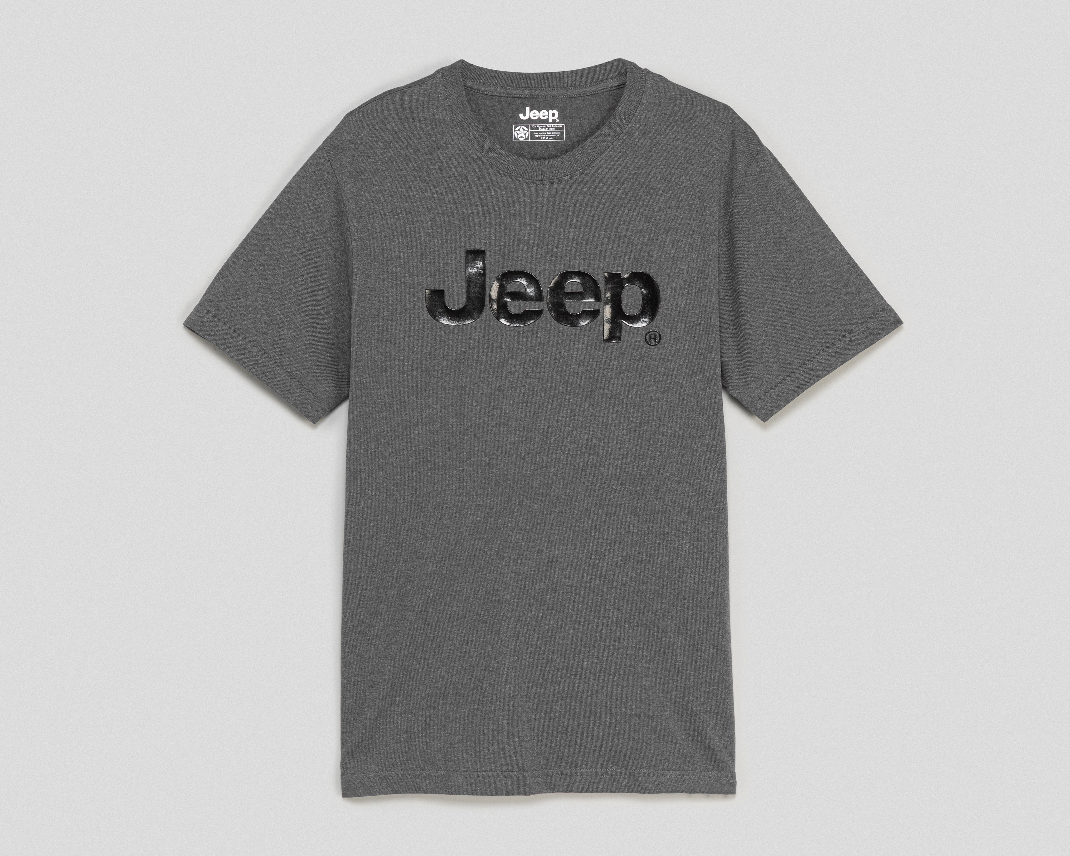 Playera de Cuello Redondo Gris Jeep para Hombre