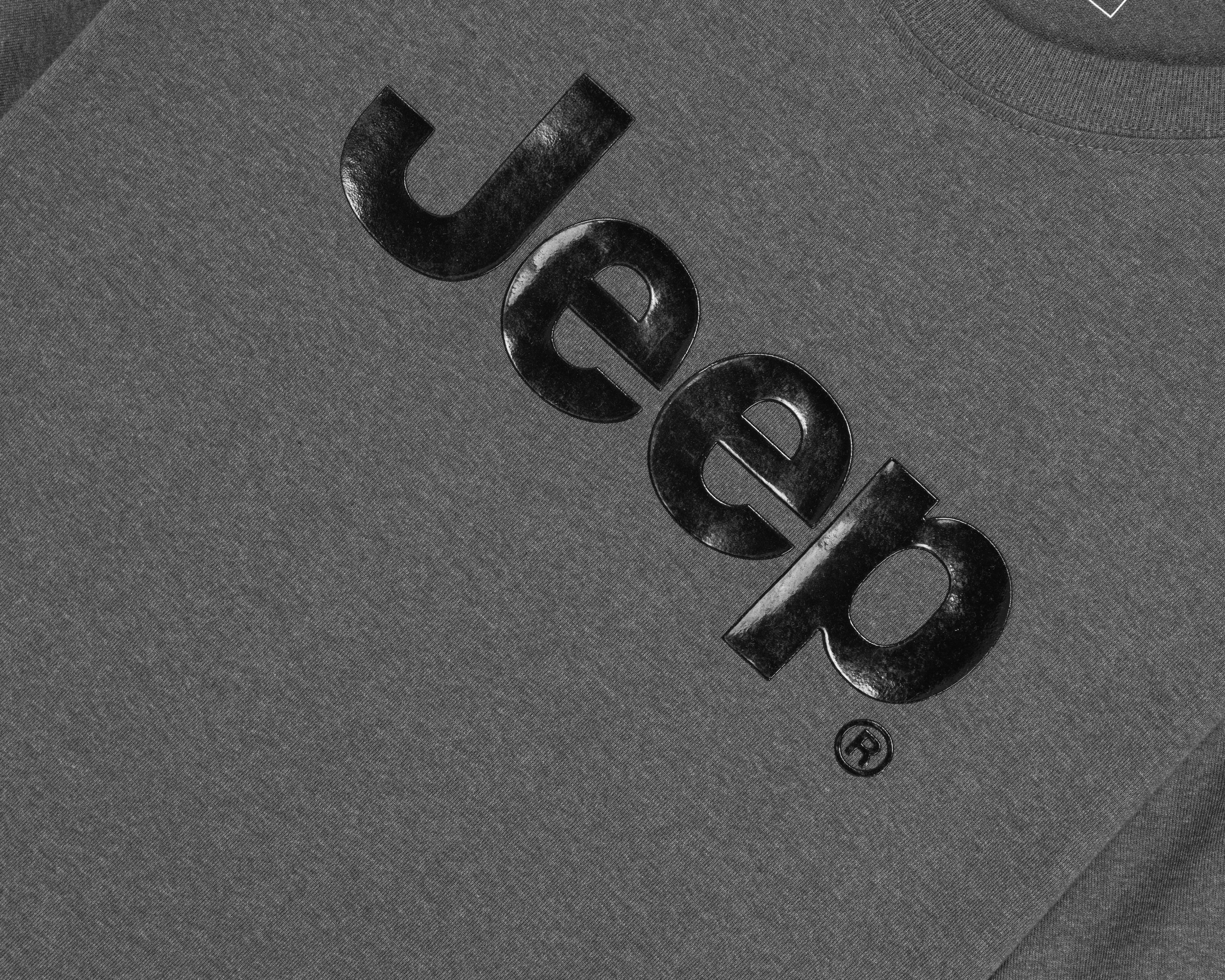 Foto 4 pulgar | Foto 3 | Playera de Cuello Redondo Gris Jeep para Hombre