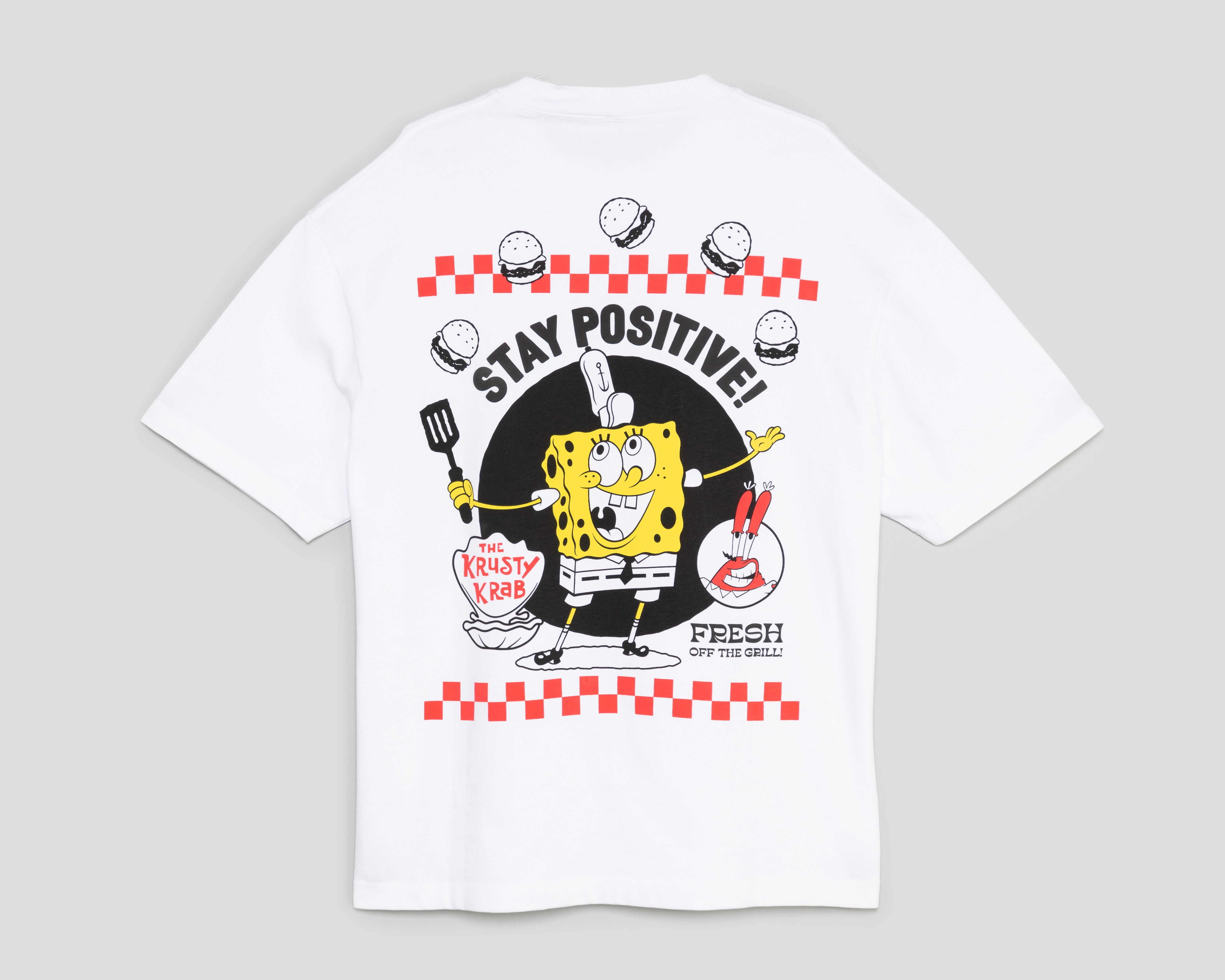 Foto 3 pulgar | Foto 2 | Playera de Cuello Redondo Blanca Bob Esponja para Hombre