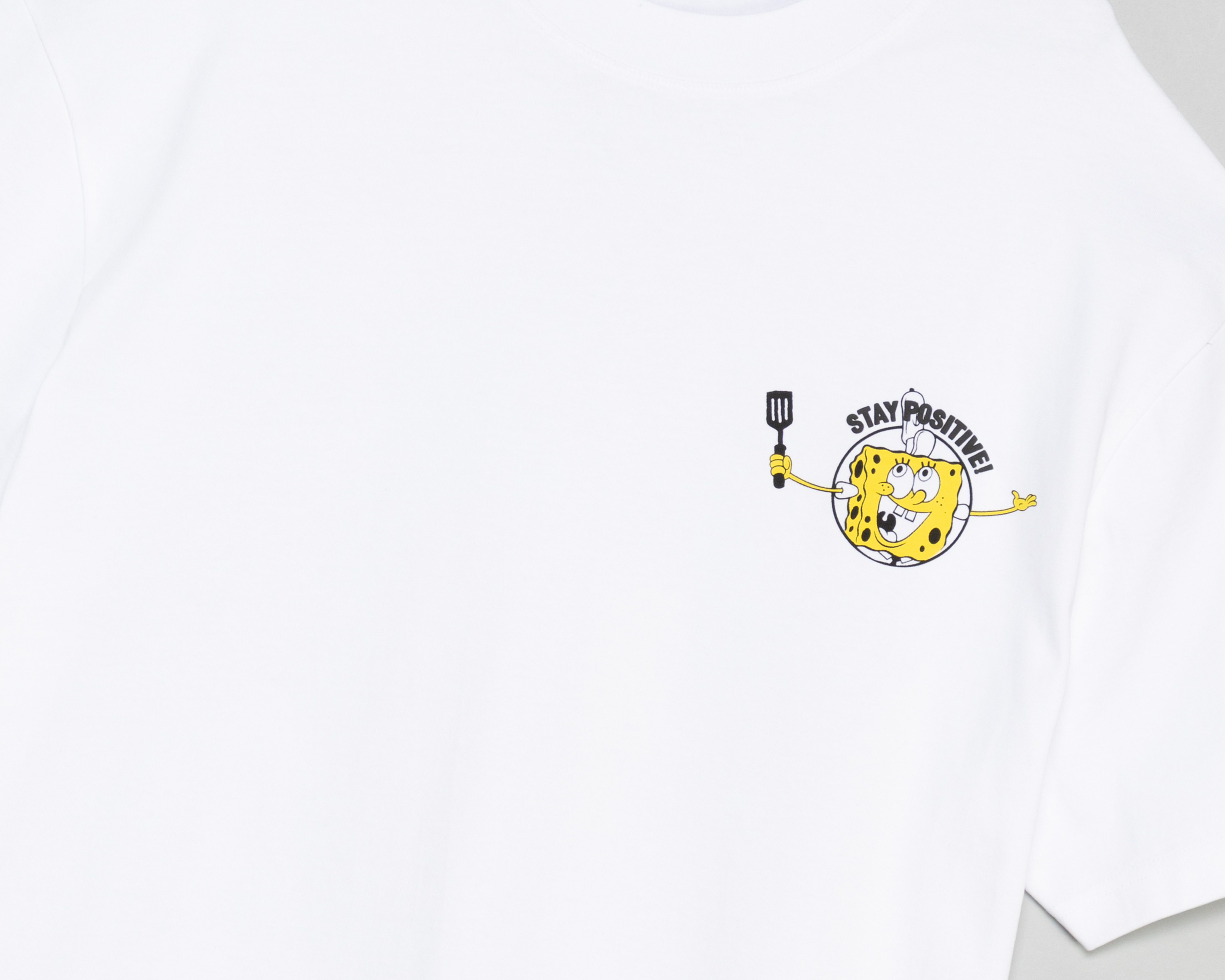 Foto 4 pulgar | Foto 3 | Playera de Cuello Redondo Blanca Bob Esponja para Hombre