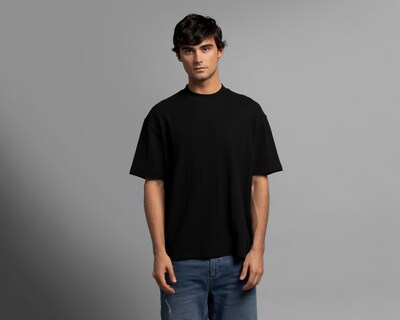 Foto 2 | Foto 2 | Playera de Cuello Redondo Negra Strona para Hombre