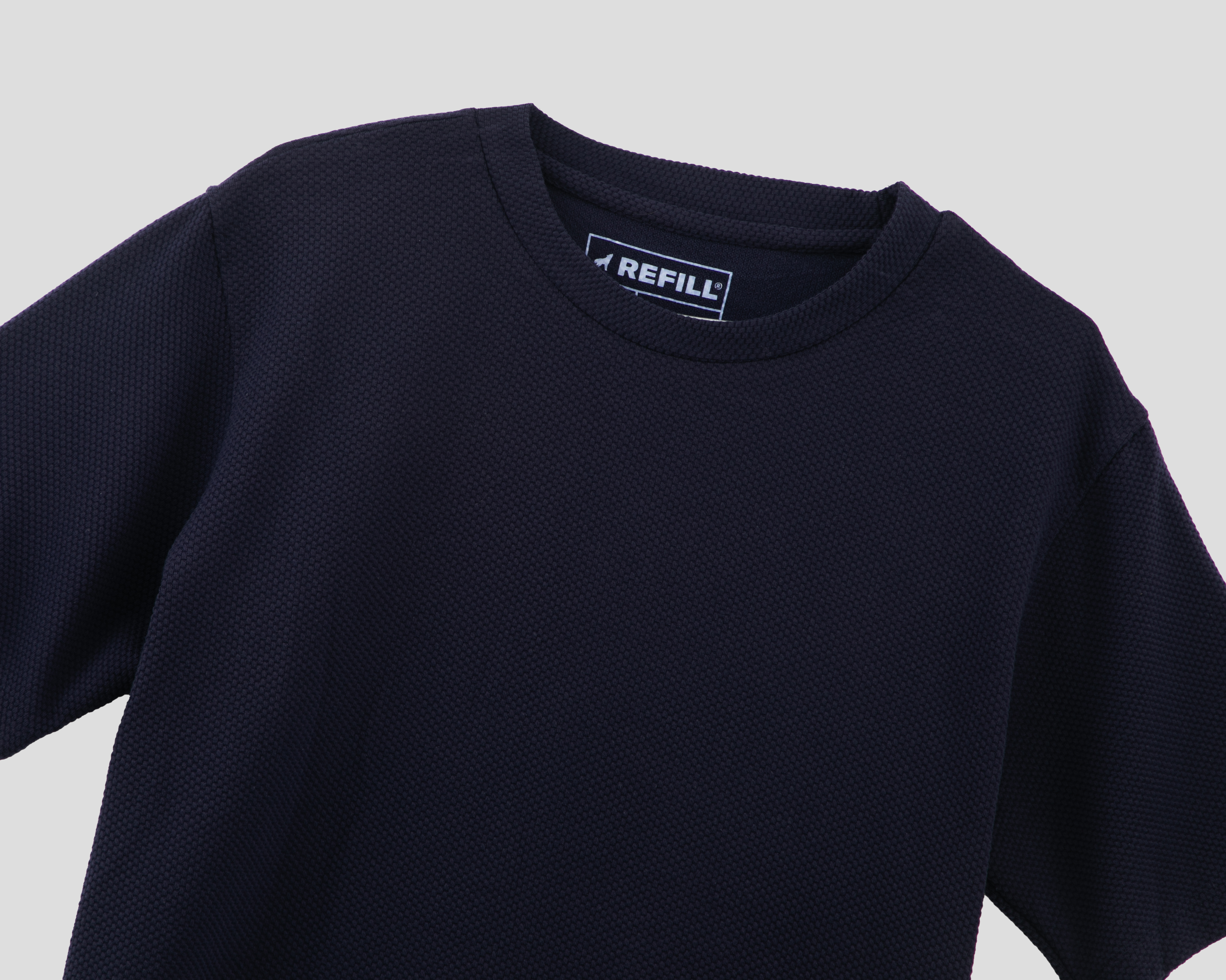 Foto 4 pulgar | Foto 3 | Playera de Cuello Redondo Azul Marino Refill para Hombre