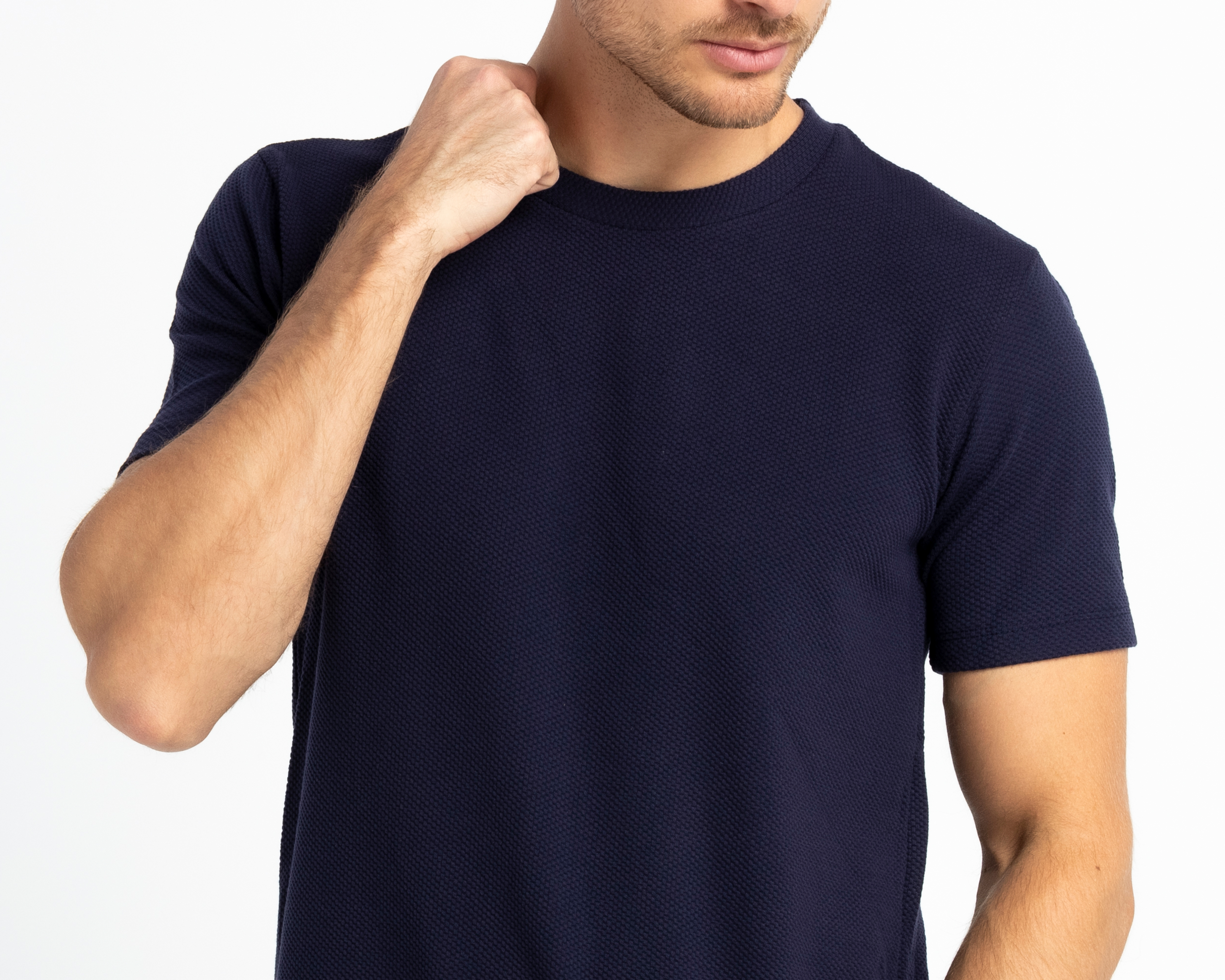 Foto 5 pulgar | Foto 4 | Playera de Cuello Redondo Azul Marino Refill para Hombre