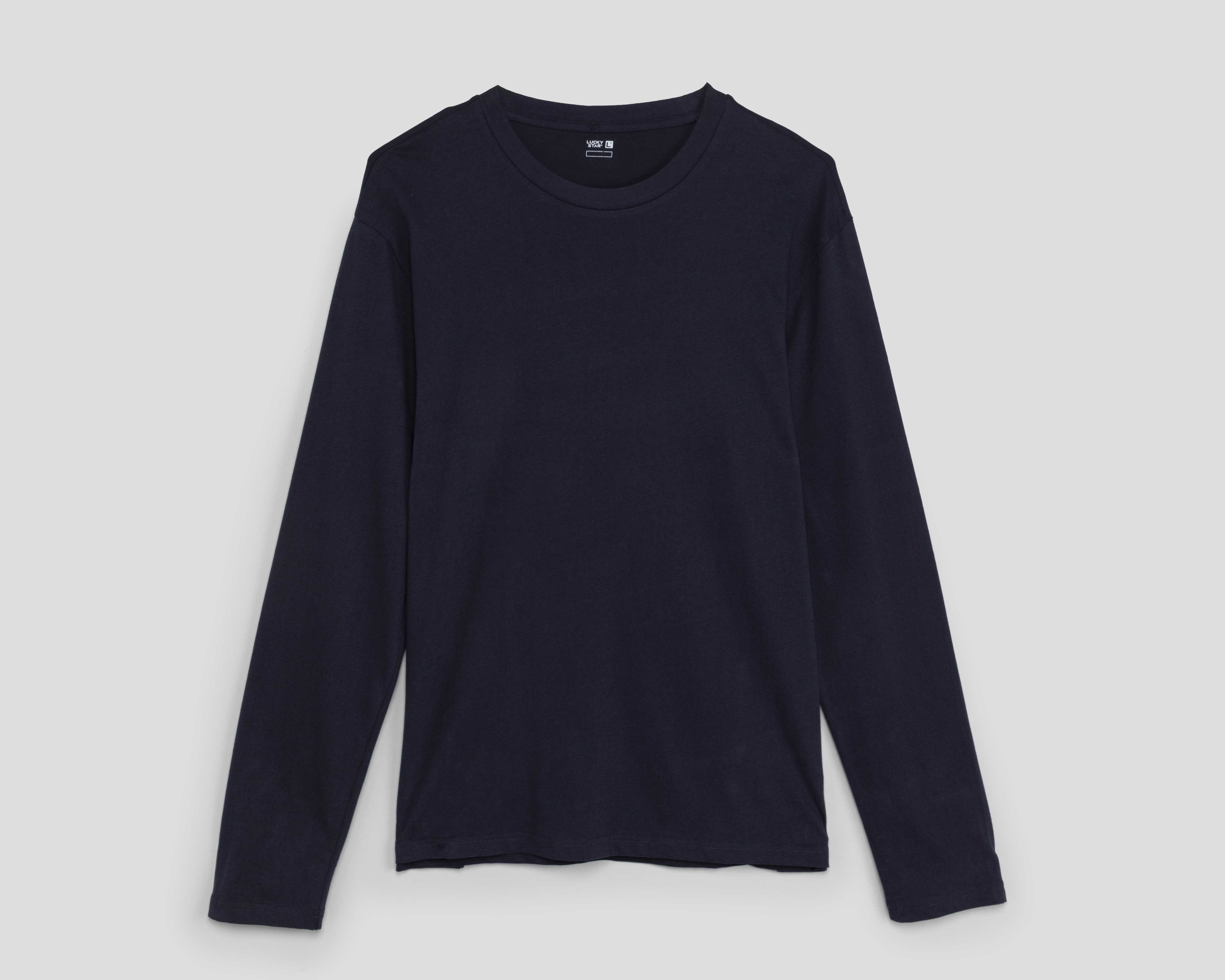 Foto 1 | Foto 1 | Playera Manga Larga Cuello Redondo Azul Lucky Star para Hombre