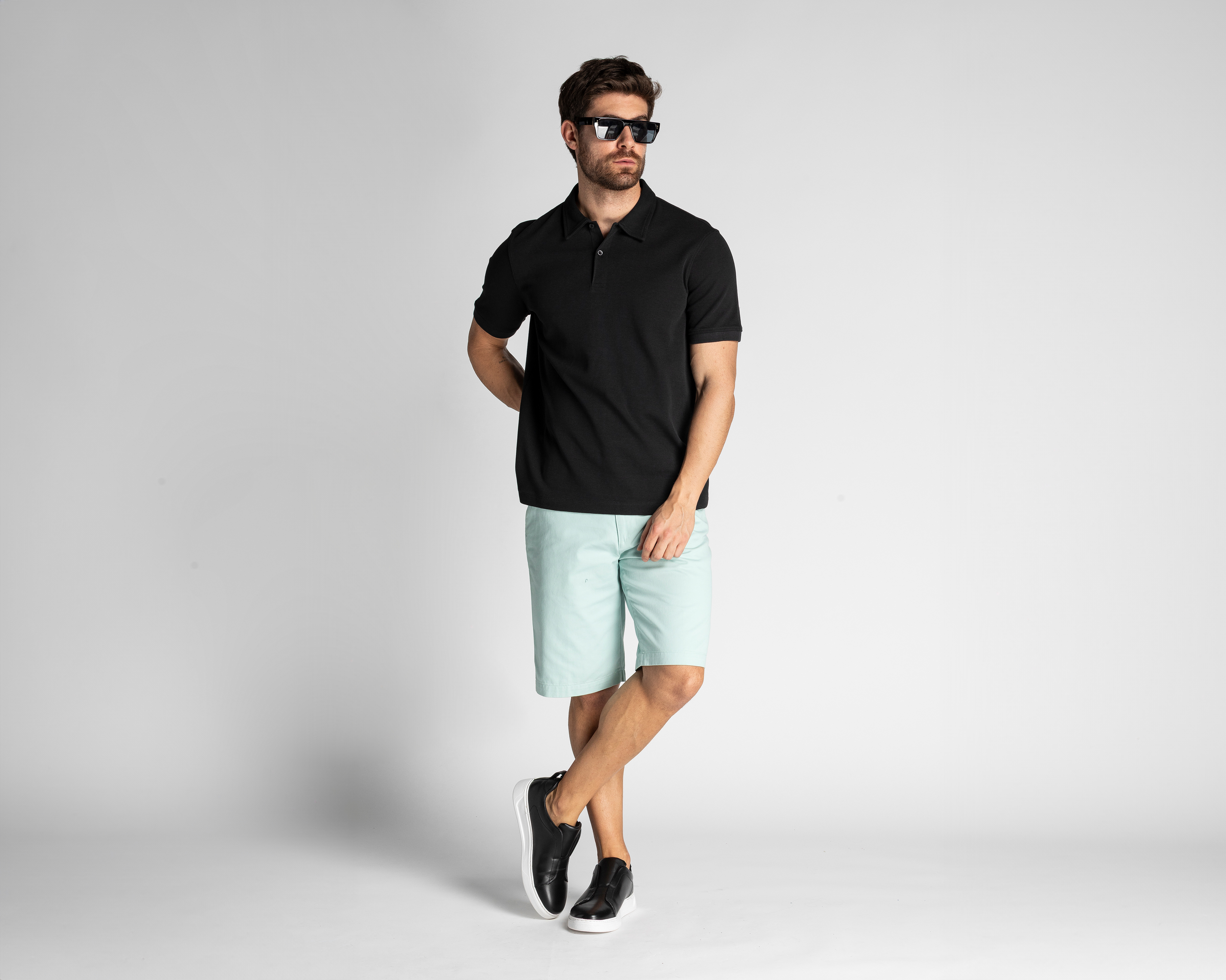 Playera Polo Strona Negra para Hombre