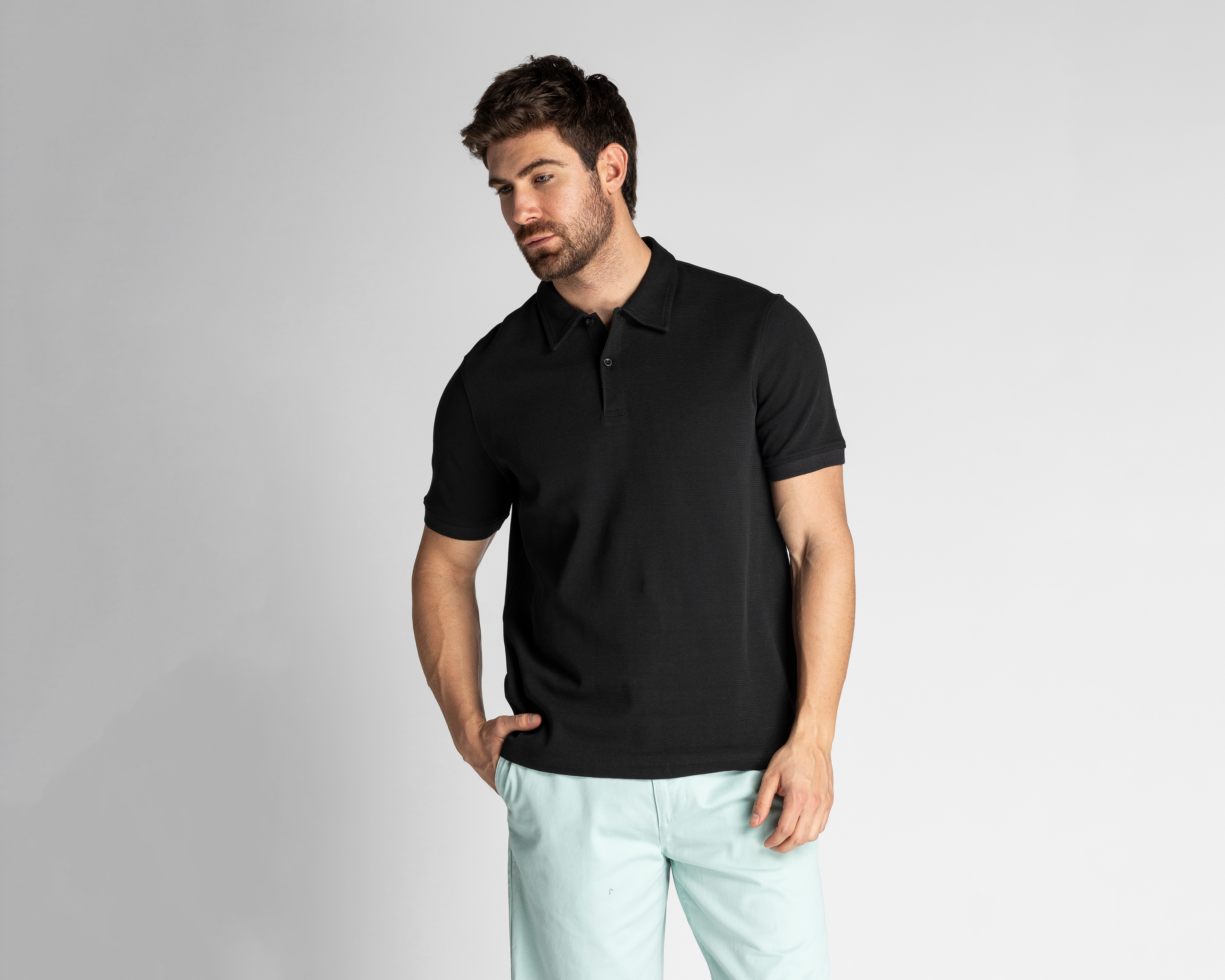 Foto 2 | Foto 2 | Playera Polo Strona Negra para Hombre