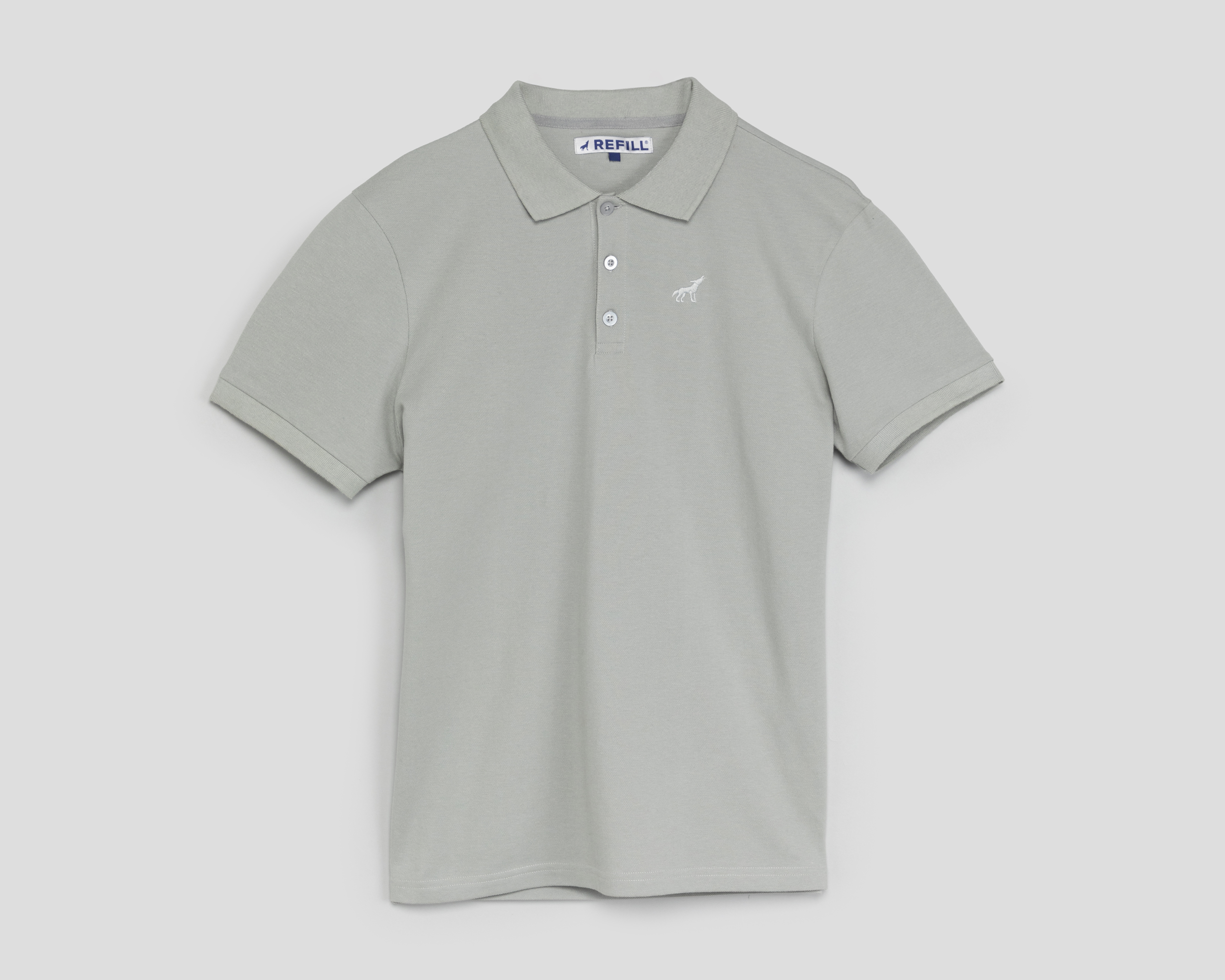 Foto 2 pulgar | Foto 1 | Playera Polo Refill Gris para Hombre