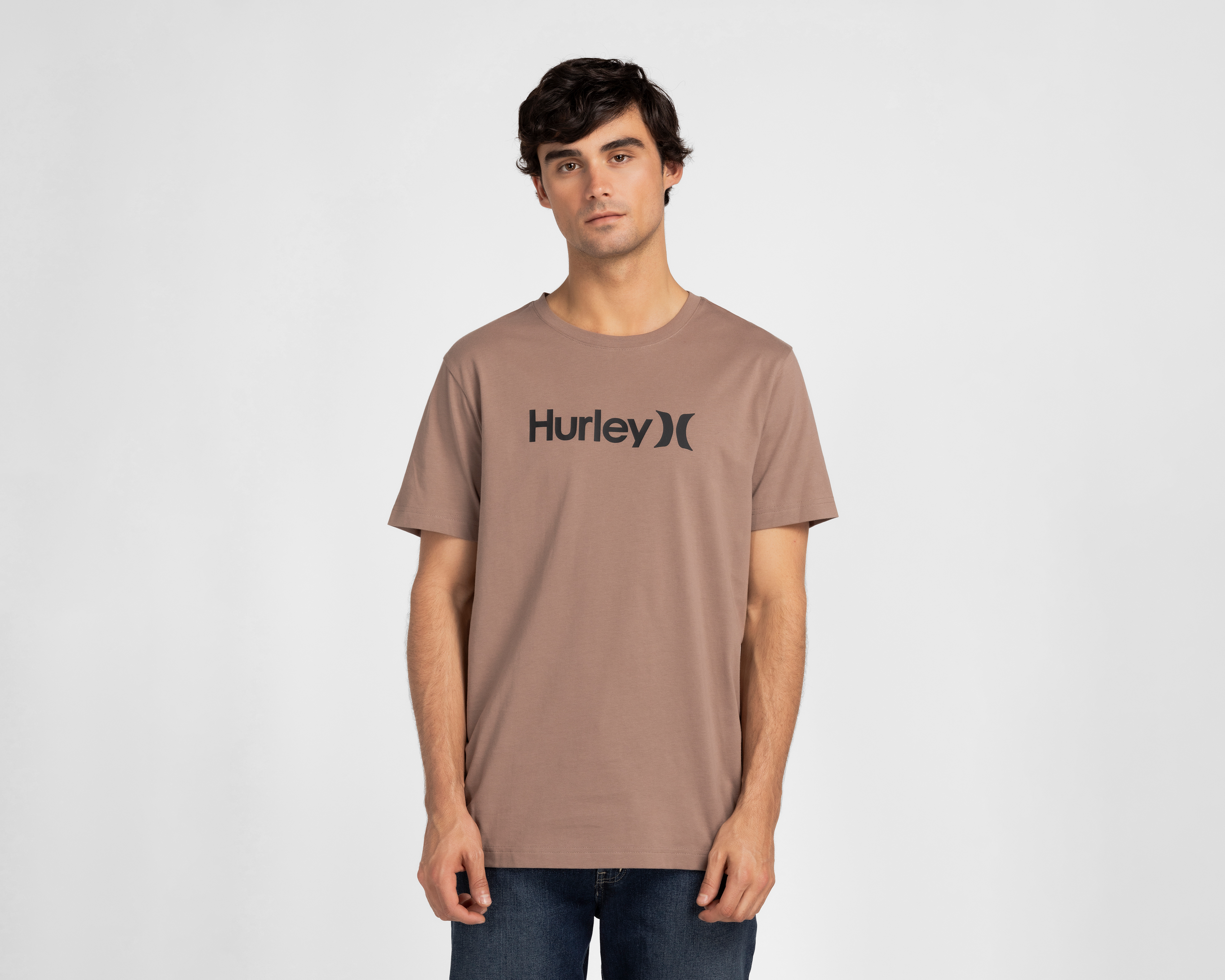 Foto 2 pulgar | Foto 1 | Playera de Cuello Redondo Café Hurley para Hombre