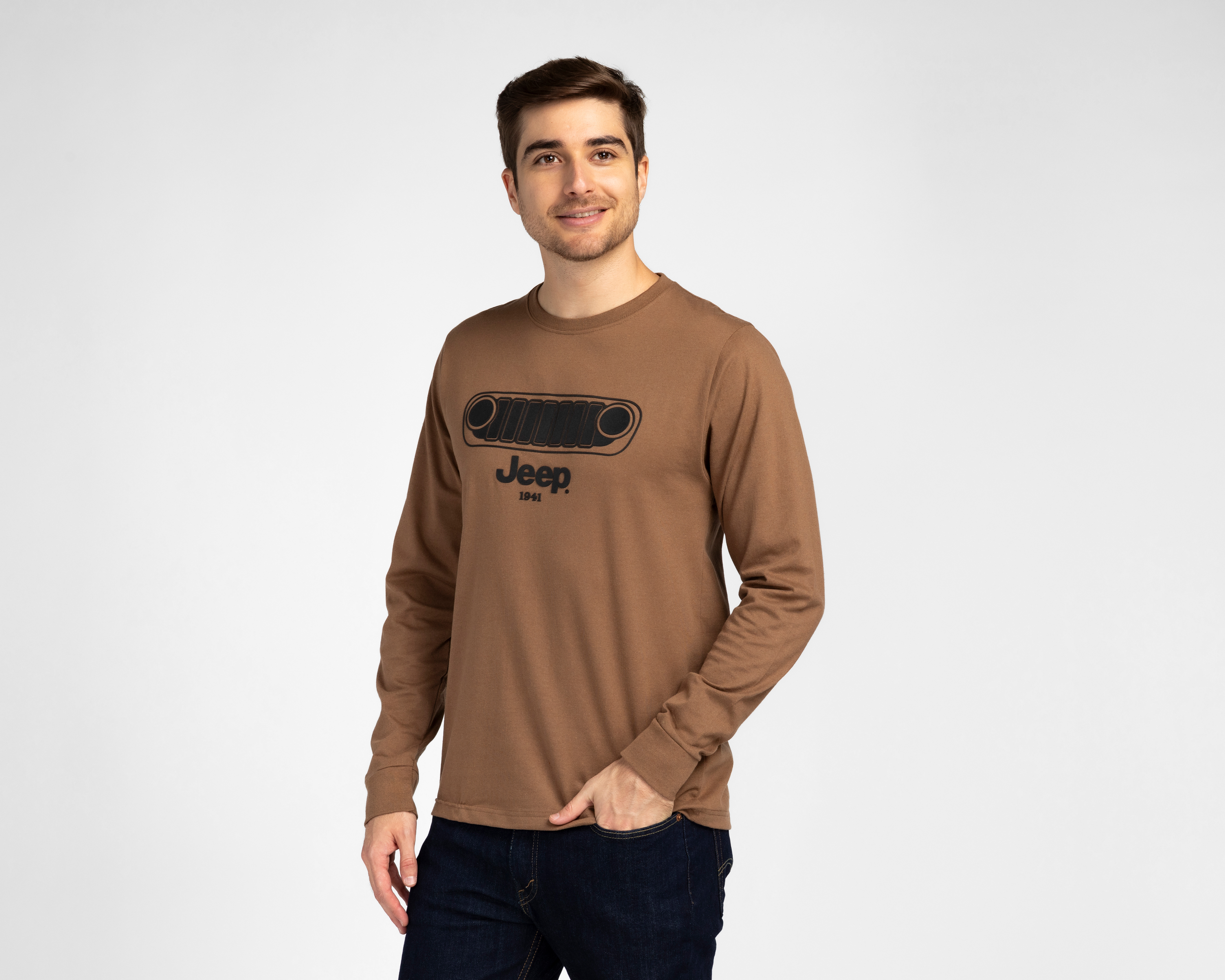 Foto 1 | Foto 1 | Playera de Cuello Redondo Café Jeep para Hombre