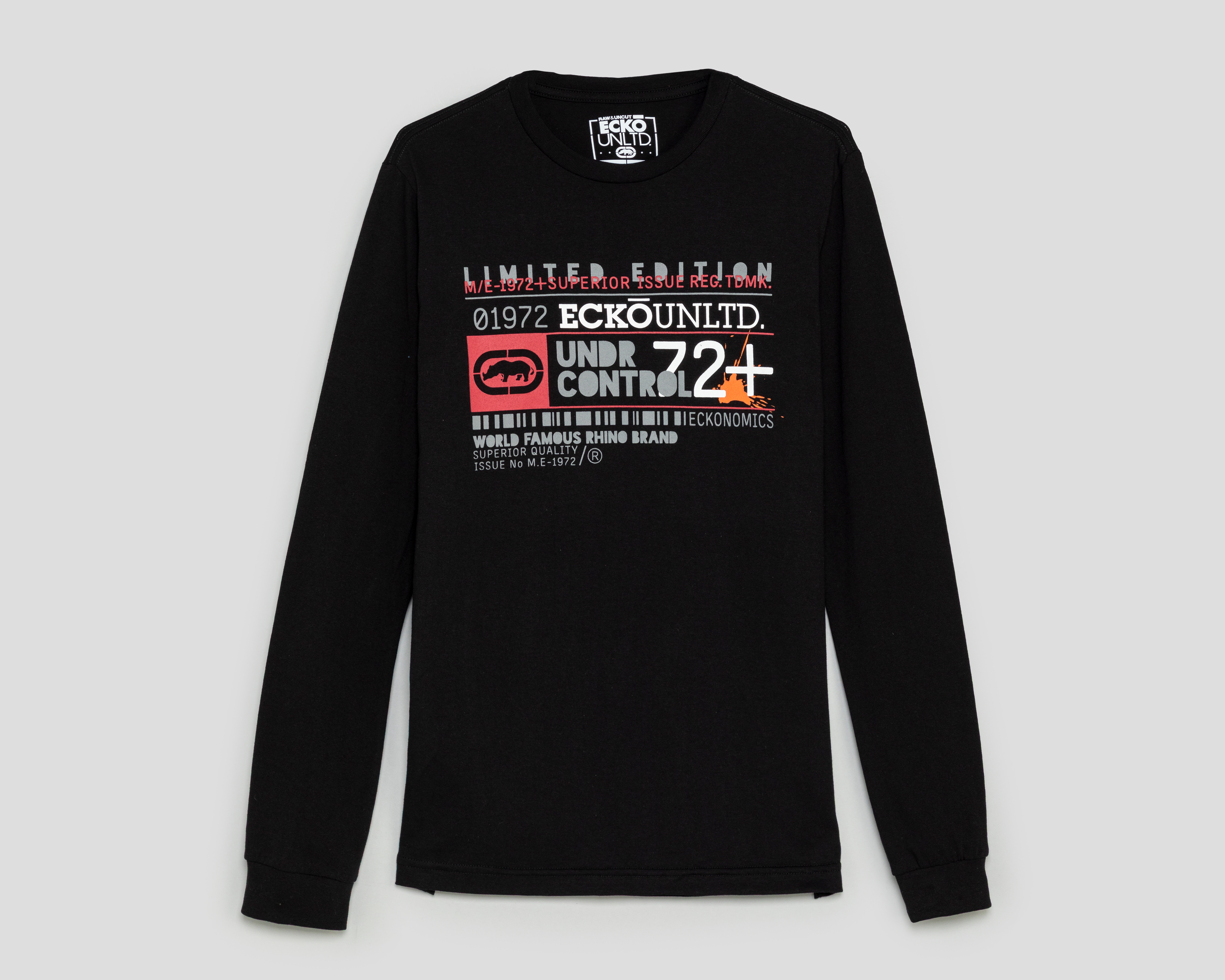 Playera de Cuello Redondo Manga Larga Negra Ecko Unltd. para Hombre