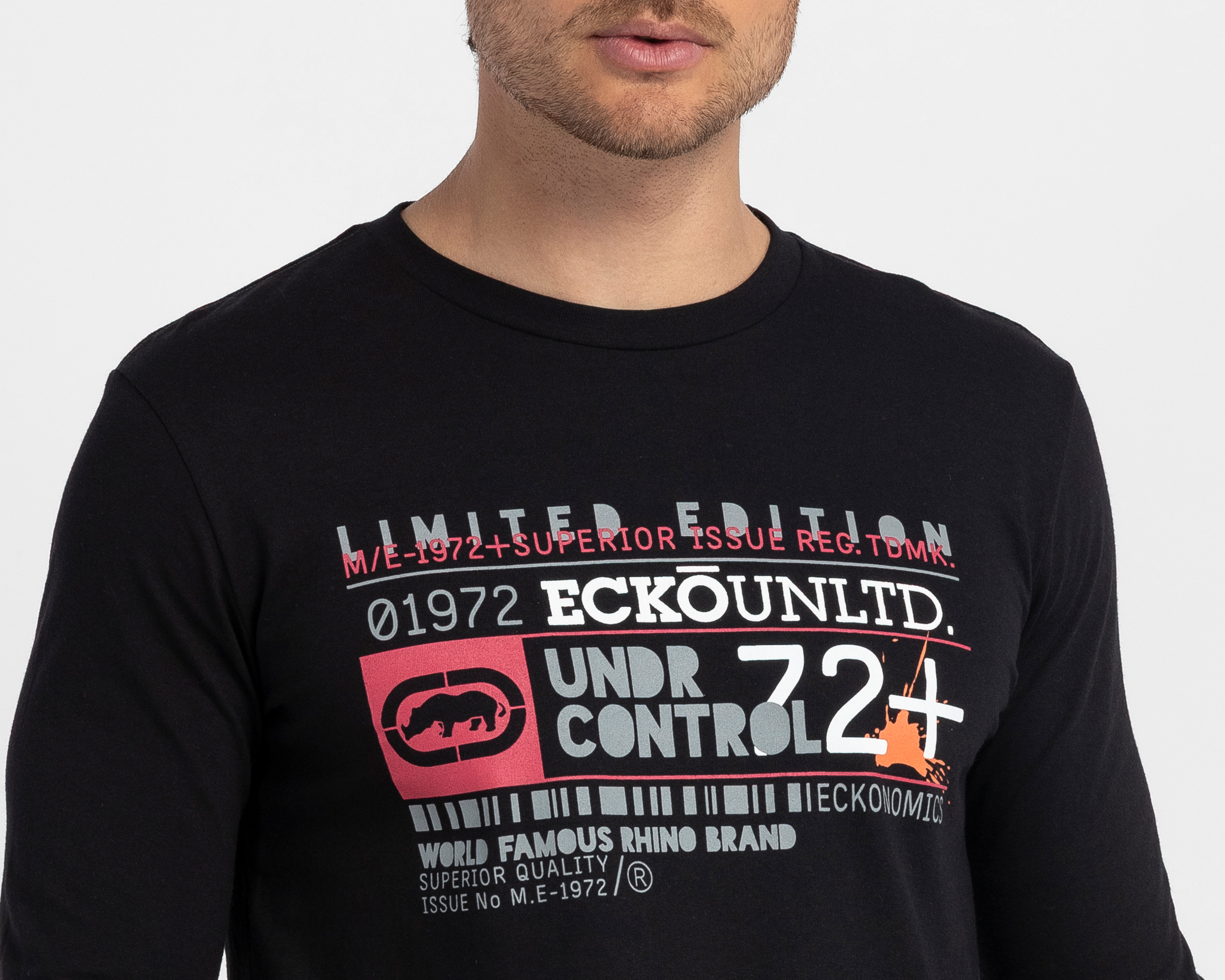 Foto 5 pulgar | Foto 4 | Playera de Cuello Redondo Manga Larga Negra Ecko Unltd. para Hombre